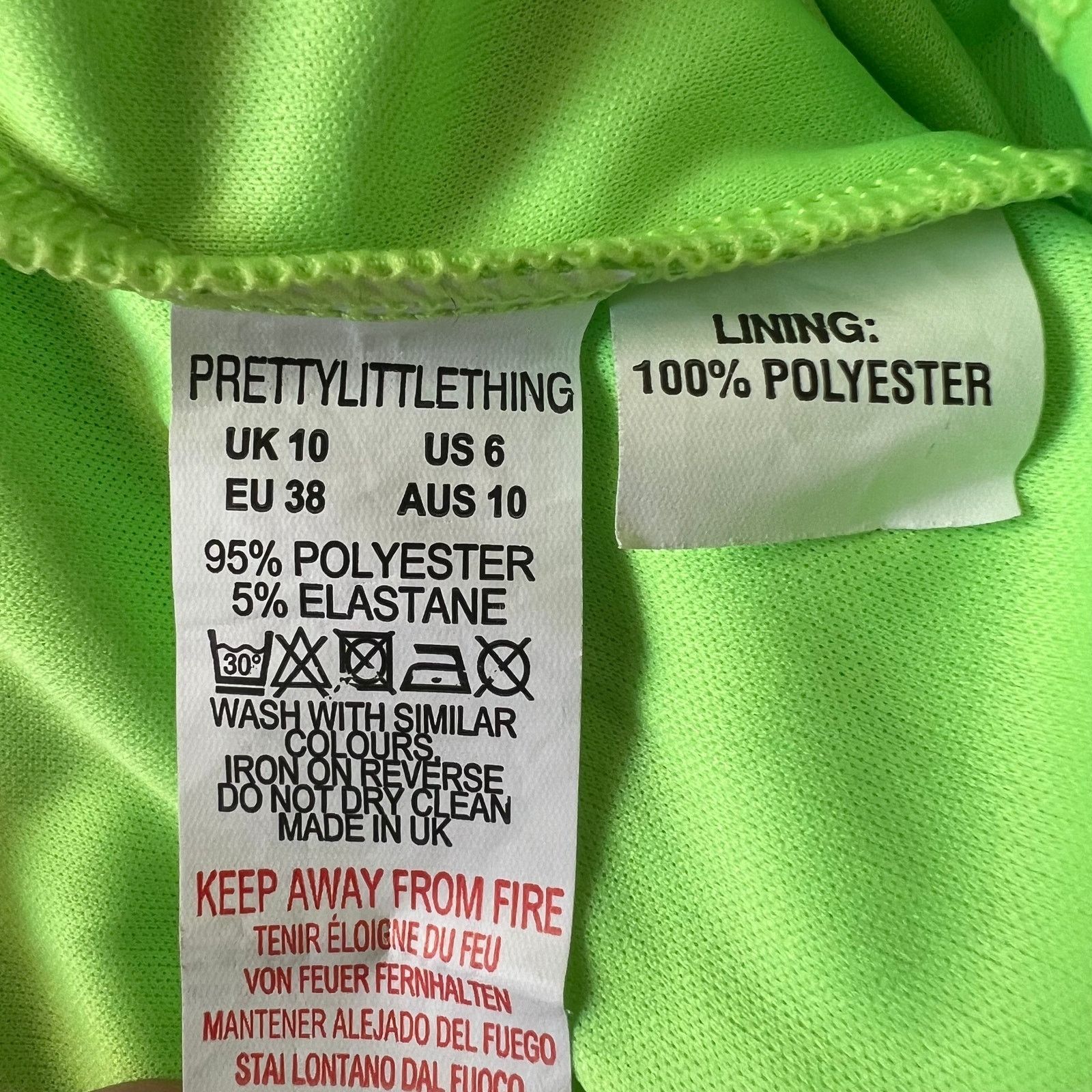 Other Pretty Little Thing Shape Neon Lime Buckle Cycle Shorts, US6 Size 28" / US 6 / IT 42 - 4 Thumbnail