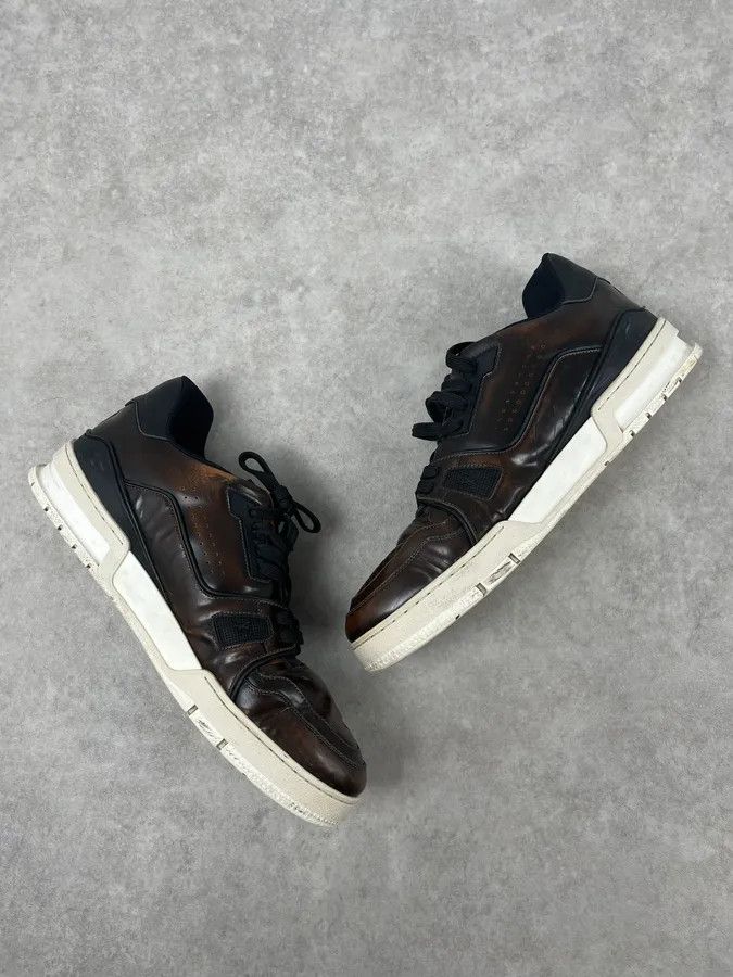 Louis Vuitton Louis Vuitton LV Trainer Brown Glass Sneakers Size US 10 / EU 43 - 4 Thumbnail