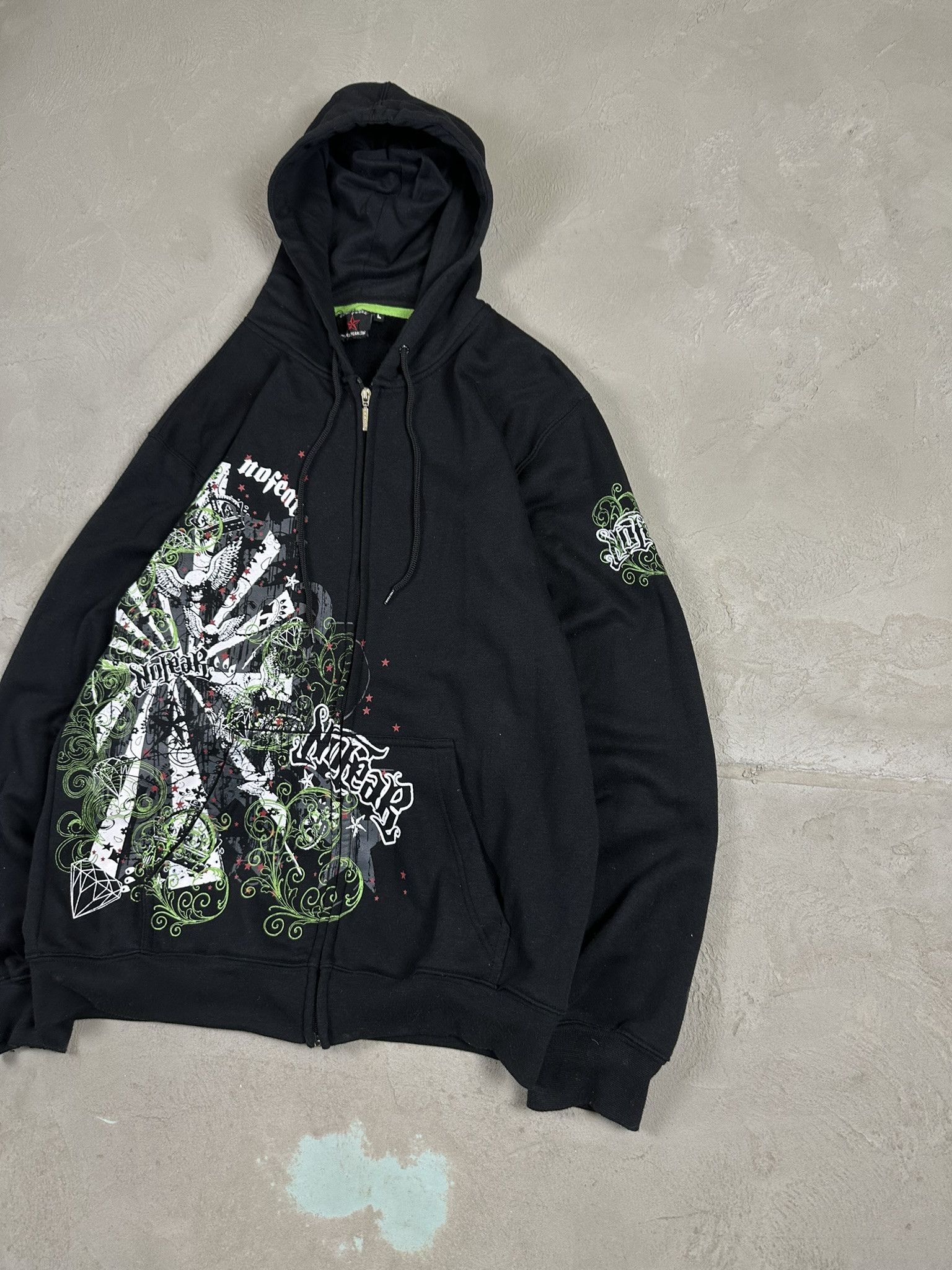 No Fear Vintage Crazy Y2k No Fear Affliction Style Zip Hoodie 00s Size US L / EU 52-54 / 3 - 3 Thumbnail