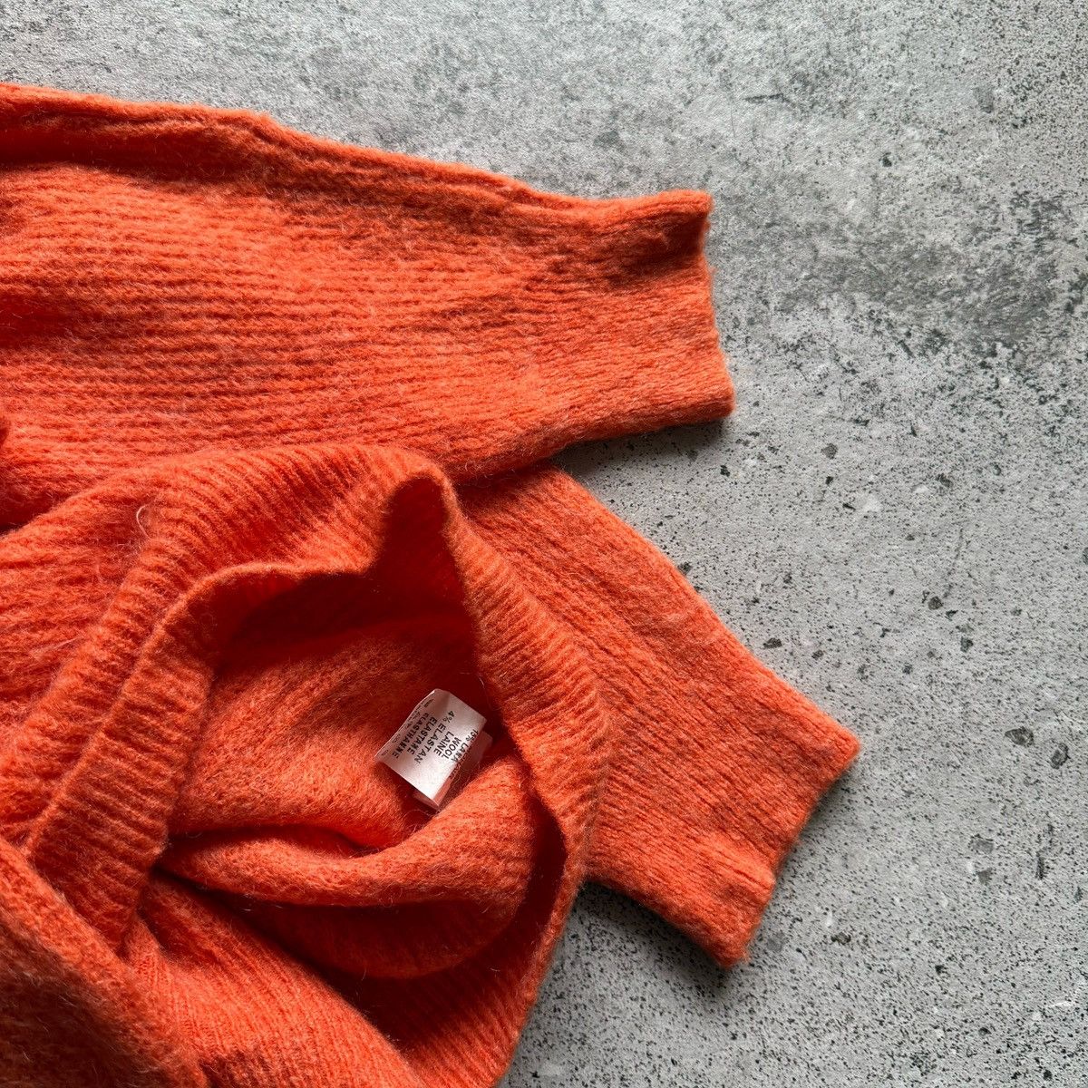Other Mika Elles Womens Orange Fluffy Mohair Blend V-Neck Sweater Size L / US 10 / IT 46 - 4 Thumbnail