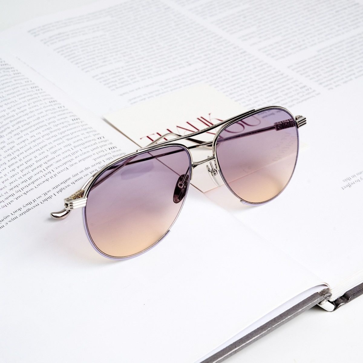 Chrome Hearts CHROME HEARTS STEPPIN' BLU II LAVENDER/SHINY SILVER SUNGLASSES Size ONE SIZE - 6 Thumbnail