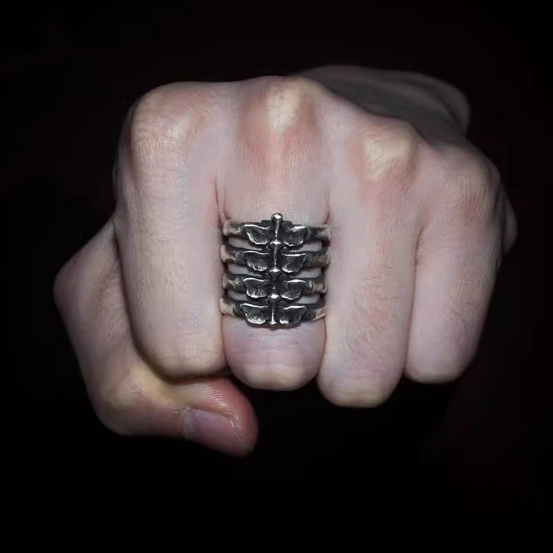 Jewelry Skull Retro Jewelry Rings Open Size Chrome Ring (Size 7-13) Size ONE SIZE - 2 Thumbnail
