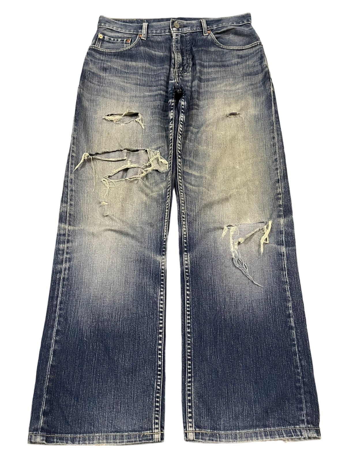 Levi's Vintage 90s Levis 505 Blue Wash Distressed Baggy Jeans Size US 32 / EU 48 - 1 Thumbnail
