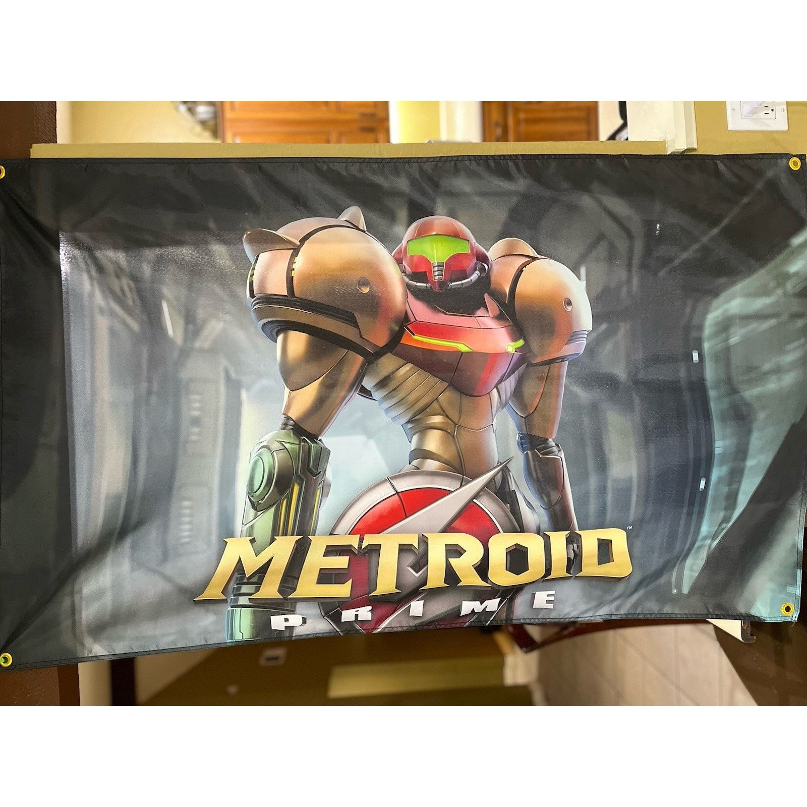 Nintendo Metroid Prime 5ft Samus Flag Nintendo Gamecube 2002 Banner Size ONE SIZE - 1 Thumbnail