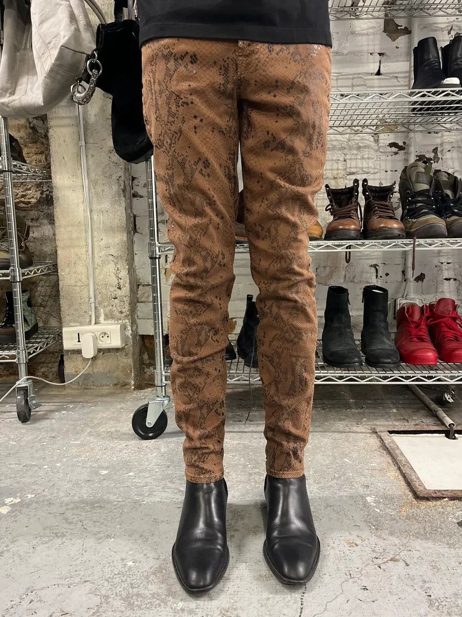 Vintage 2000s Plein Sud Snake Print Skinny Pants Size US 28 / EU 44 - 2 Thumbnail