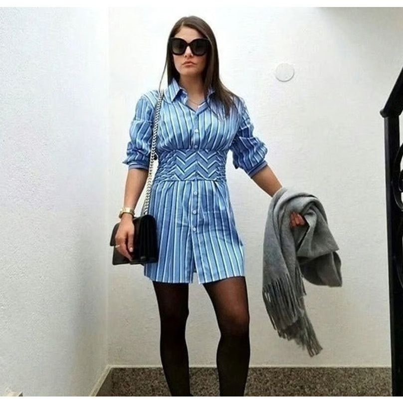 Zara ZARA Corset Waist Striped Shirt Dress NWT Size M / US 6-8 / IT 42-44 - 12 Thumbnail