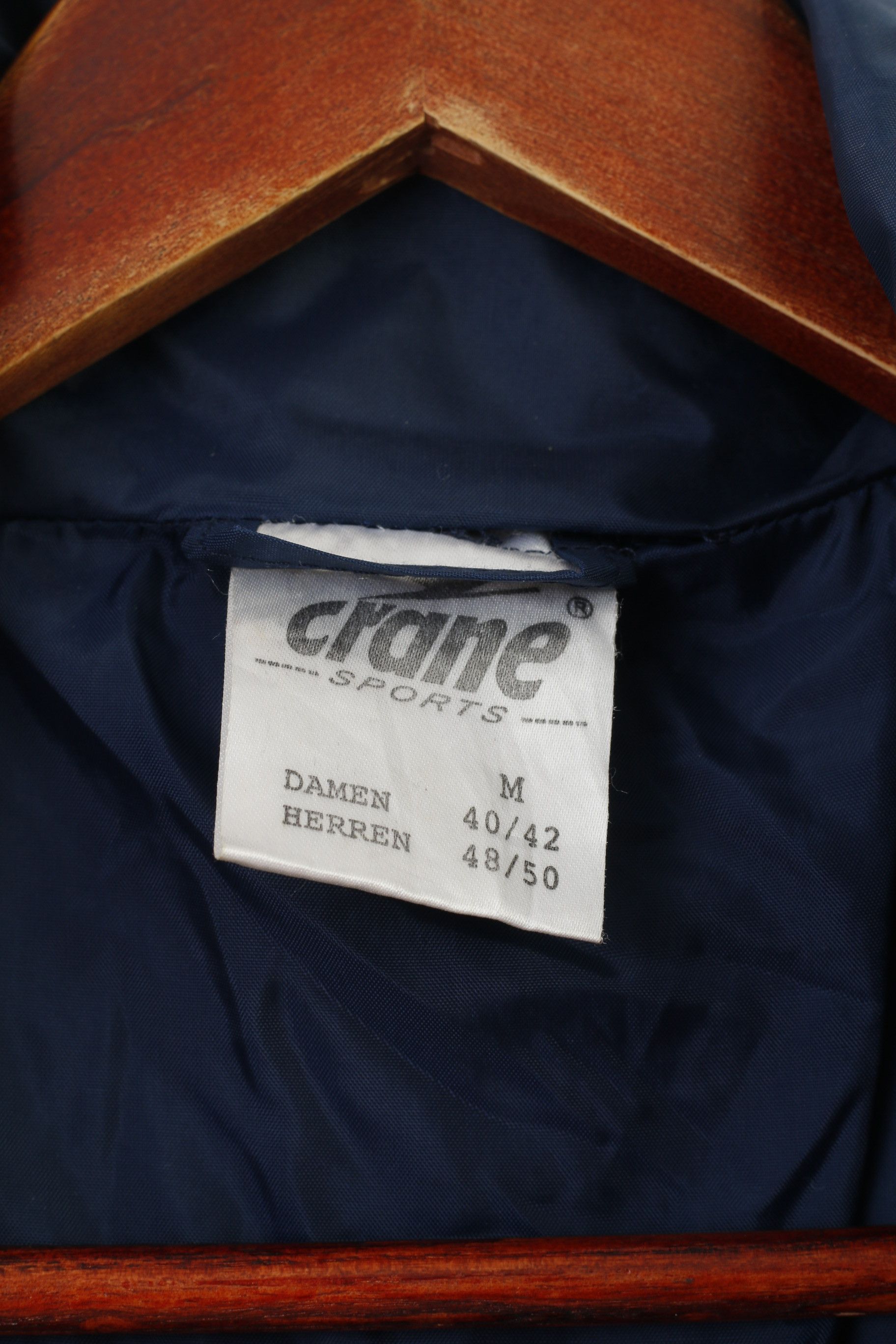 Vintage Crane Sports Men M Jacket Hood Nylon Waterproof Navy 0845 Size US M / EU 48-50 / 2 - 4 Thumbnail