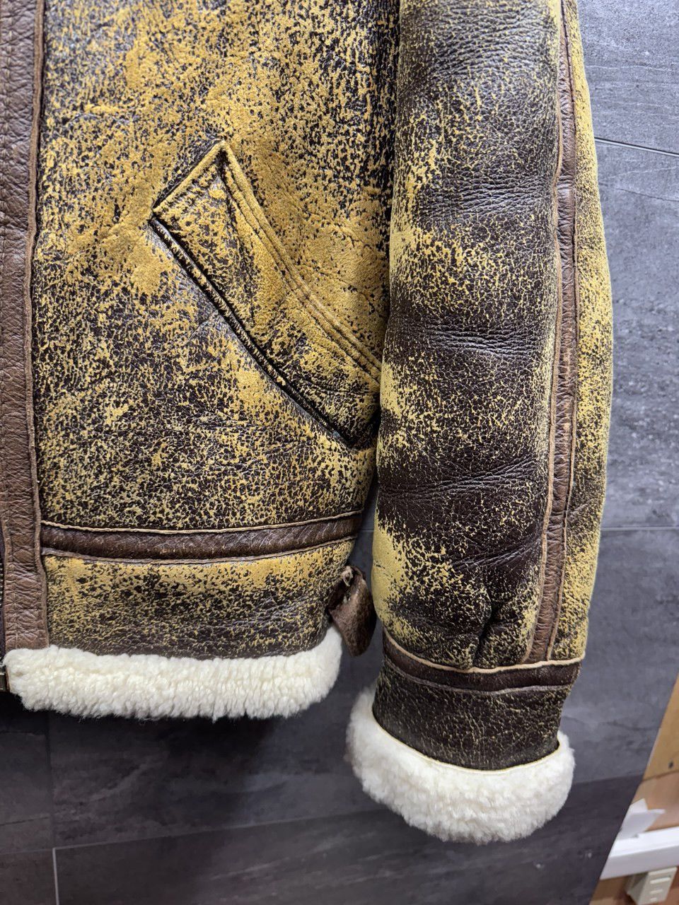Other F16 Type Aviation Air Force US Army Style Sheepskin Jacket Size US M / EU 48-50 / 2 - 3 Thumbnail