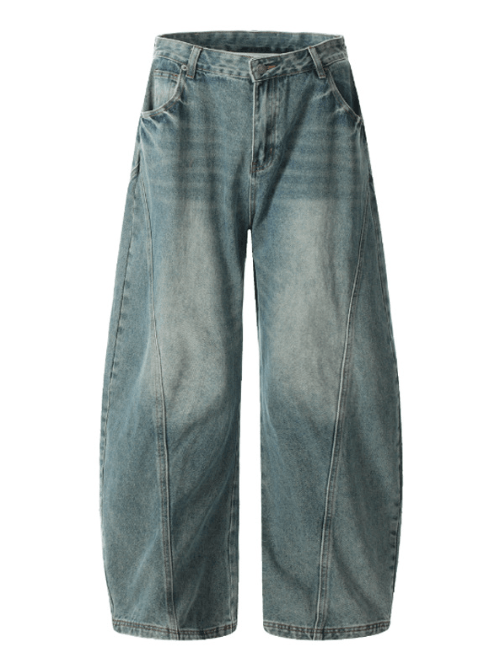 Japanese Brand × Jean Vintage scimitar silhouette stitching casual washed jeans Size US 34 / EU 50 - 5 Thumbnail