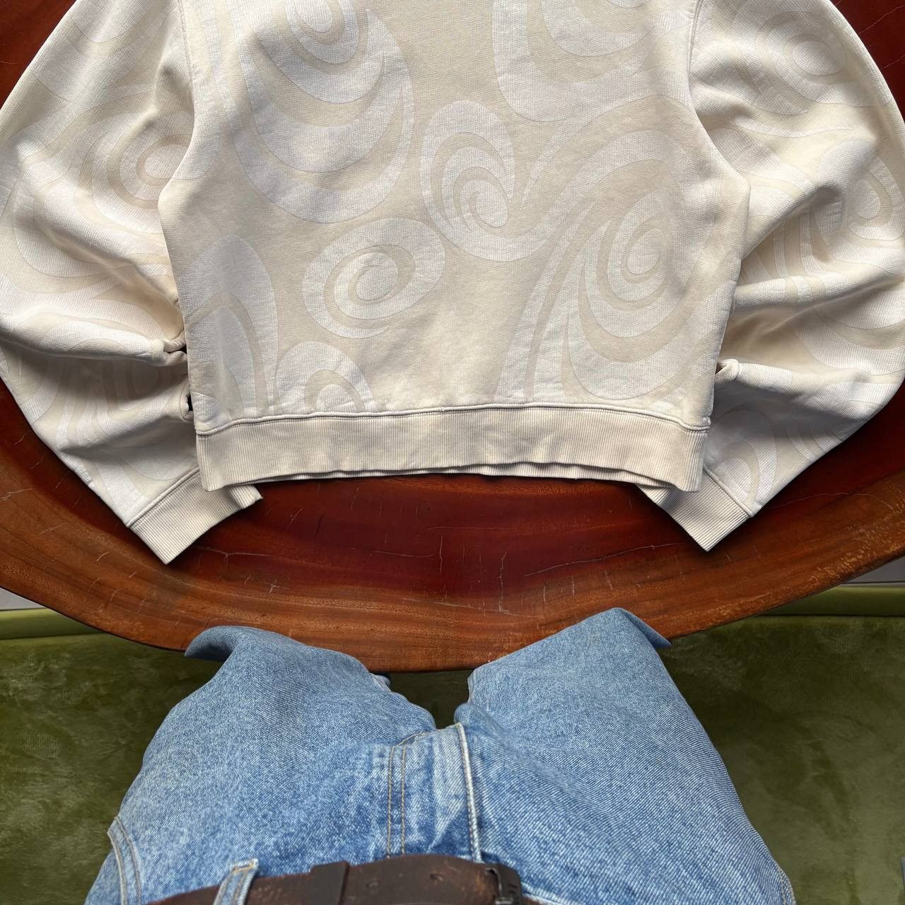 Acne Studios Acne Studios Bird Allover UW14 Pullover Boxy Crop Sweatshirt Size US S / EU 44-46 / 1 - 4 Thumbnail