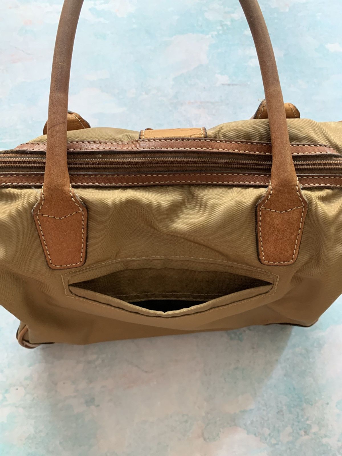 Bogner Vintage Bogner Shoulder Bag Womens Brown Canvas Leather Trim Size ONE SIZE - 12 Thumbnail