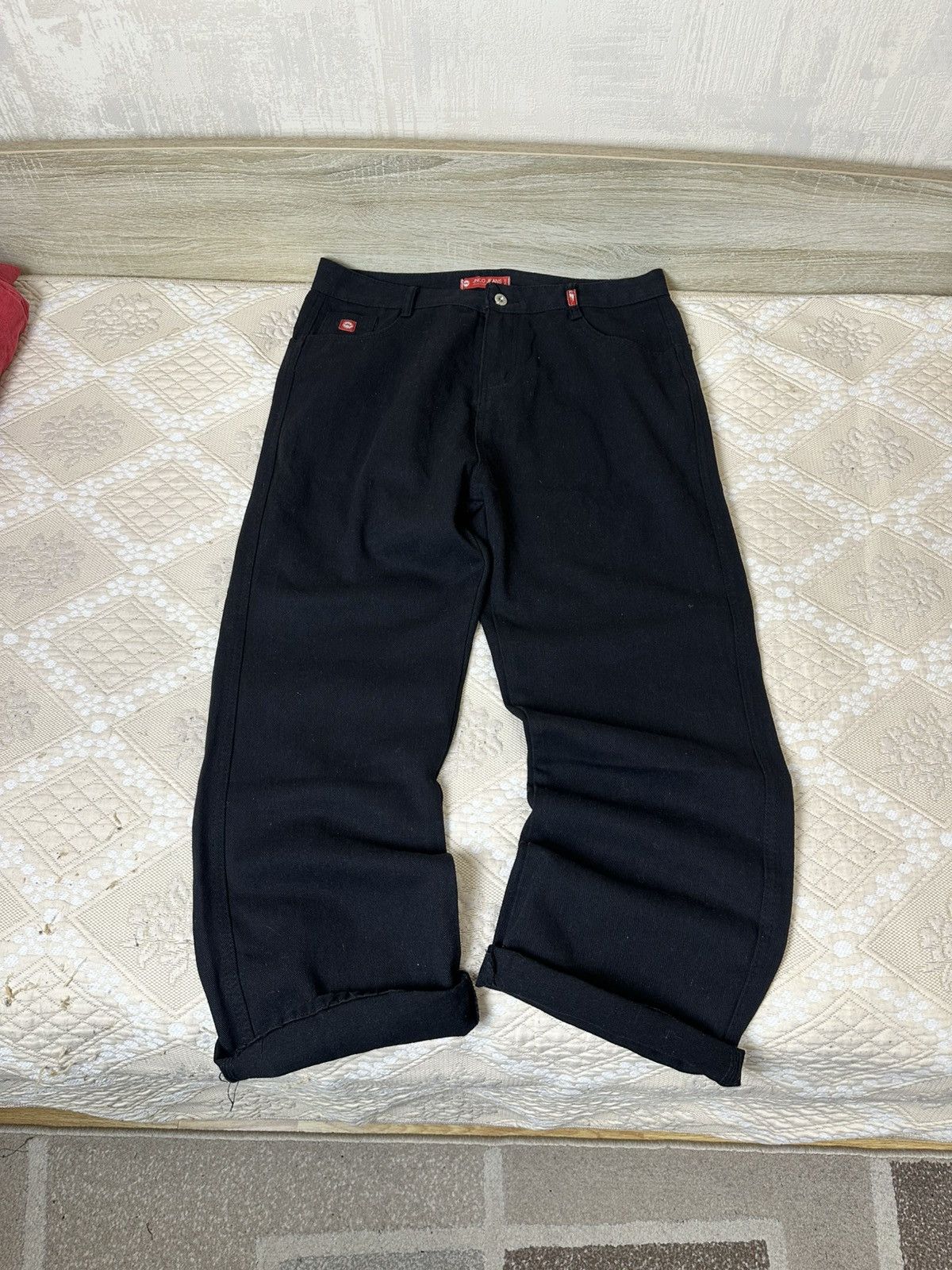 Band Tees 🔥 Heaven Can Wait Jeans Black Y2K Wide Leg Baggy Pants Size US 34 / EU 50 - 4 Thumbnail