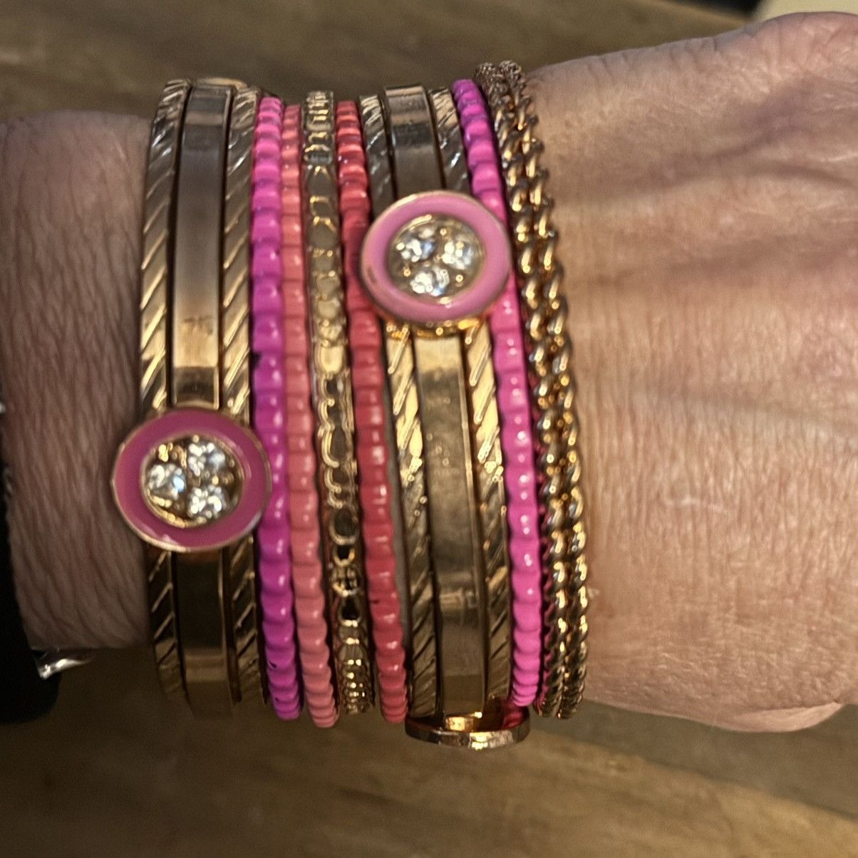Other Set of pink and gold bangle bracelets Size ONE SIZE - 3 Thumbnail