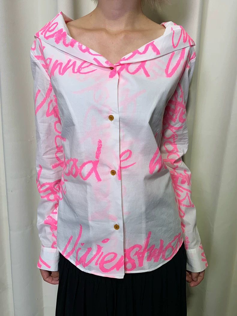 Vivienne Westwood Vivienne Westwood Vintage graffiti openwork deformed shirt Size M / US 6-8 / IT 42-44 - 2 Thumbnail