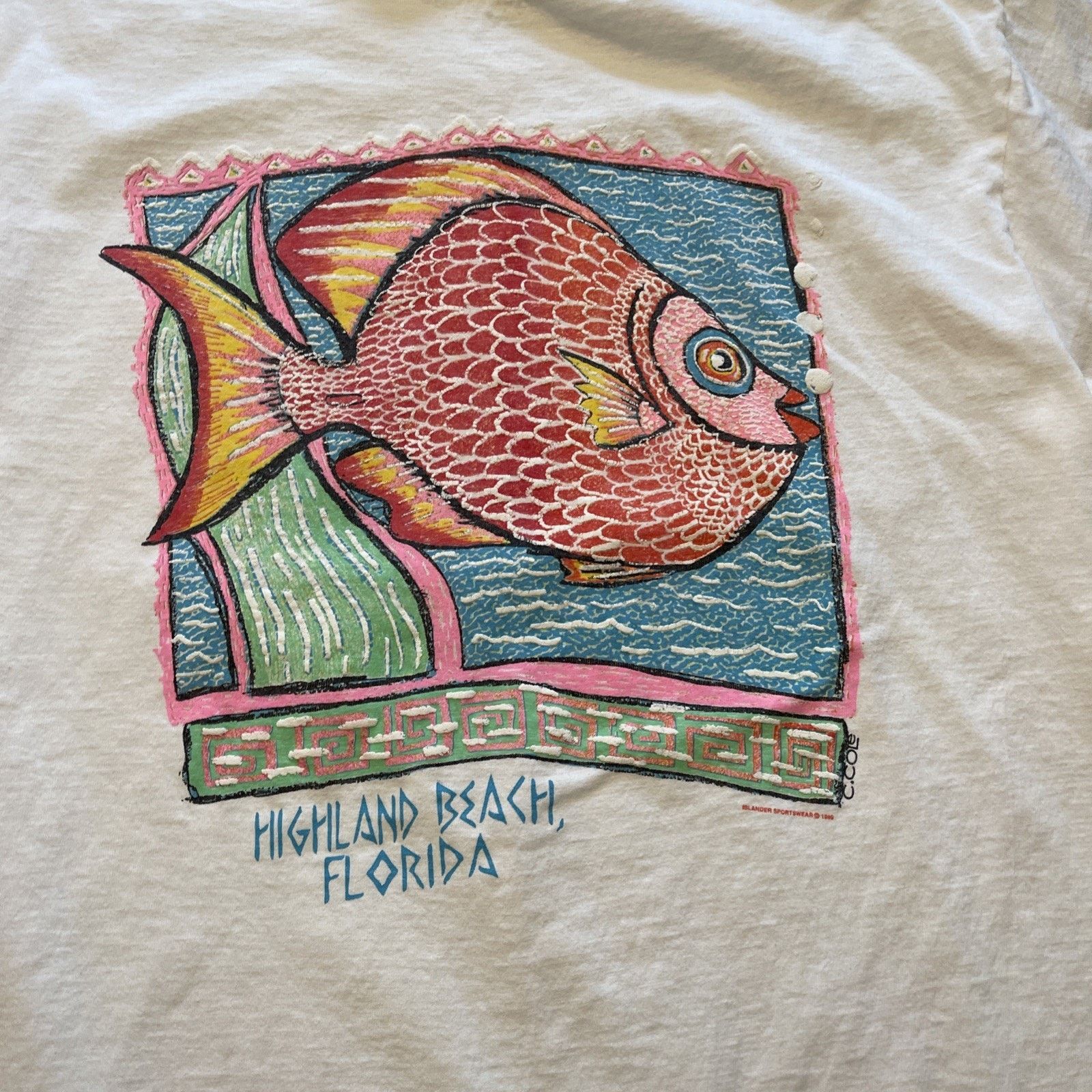 Vintage Vtg 1989 Highland Beach Florida Fish T-Shirt L Tourist T 80s Size US L / EU 52-54 / 3 - 2 Thumbnail