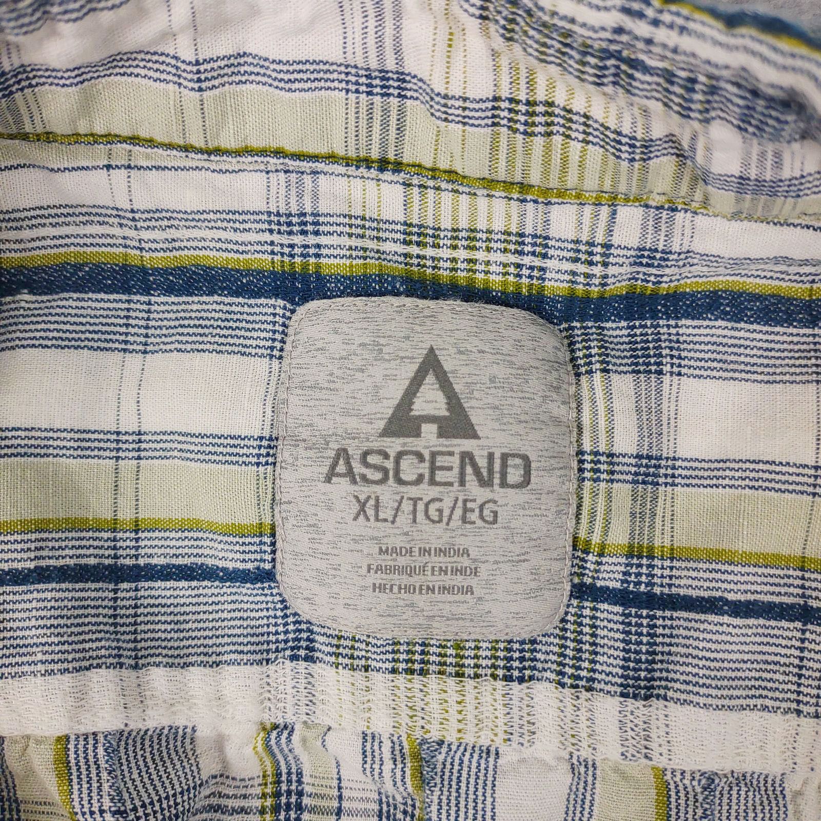 Other Ascend Men's XL Linen Blend Short Sleeve Plaid Button Shirt Size US XL / EU 56 / 4 - 2 Thumbnail