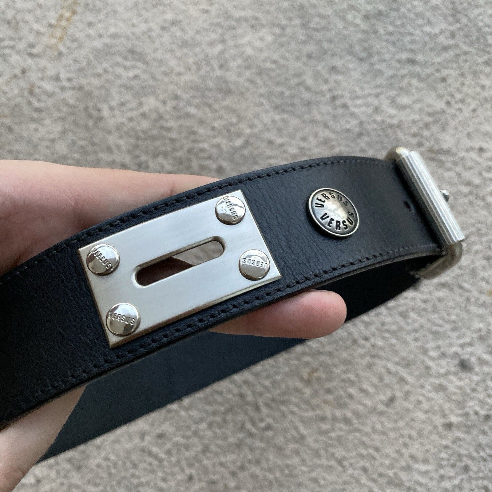Versus Versace Versus Gianni Versace Leather Belt Big Buckle Medusa Size 30 - 2 Thumbnail