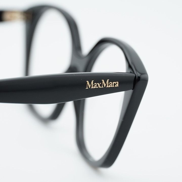 Max Mara Max Mara MM5082 001 Eyeglasses Black 53mm Square Frame Size ONE SIZE - 7 Thumbnail