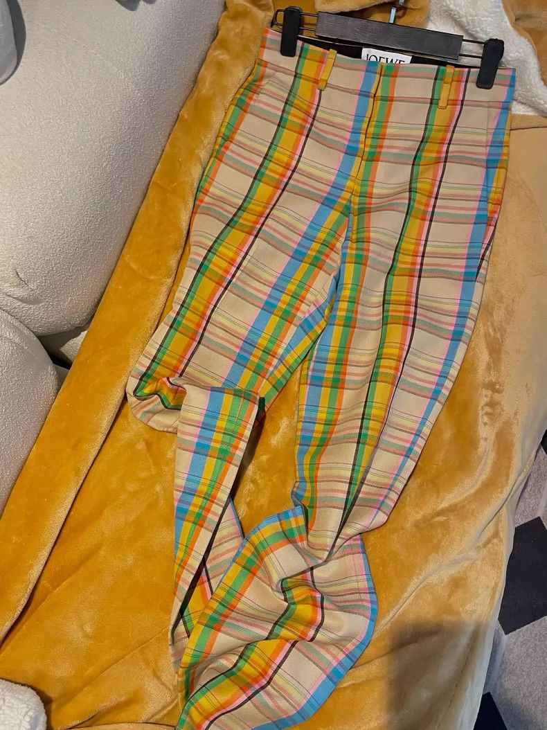 Loewe LOEWE Colorful checkered printed straight leg pants Size 42" / US 20 - 6 Thumbnail