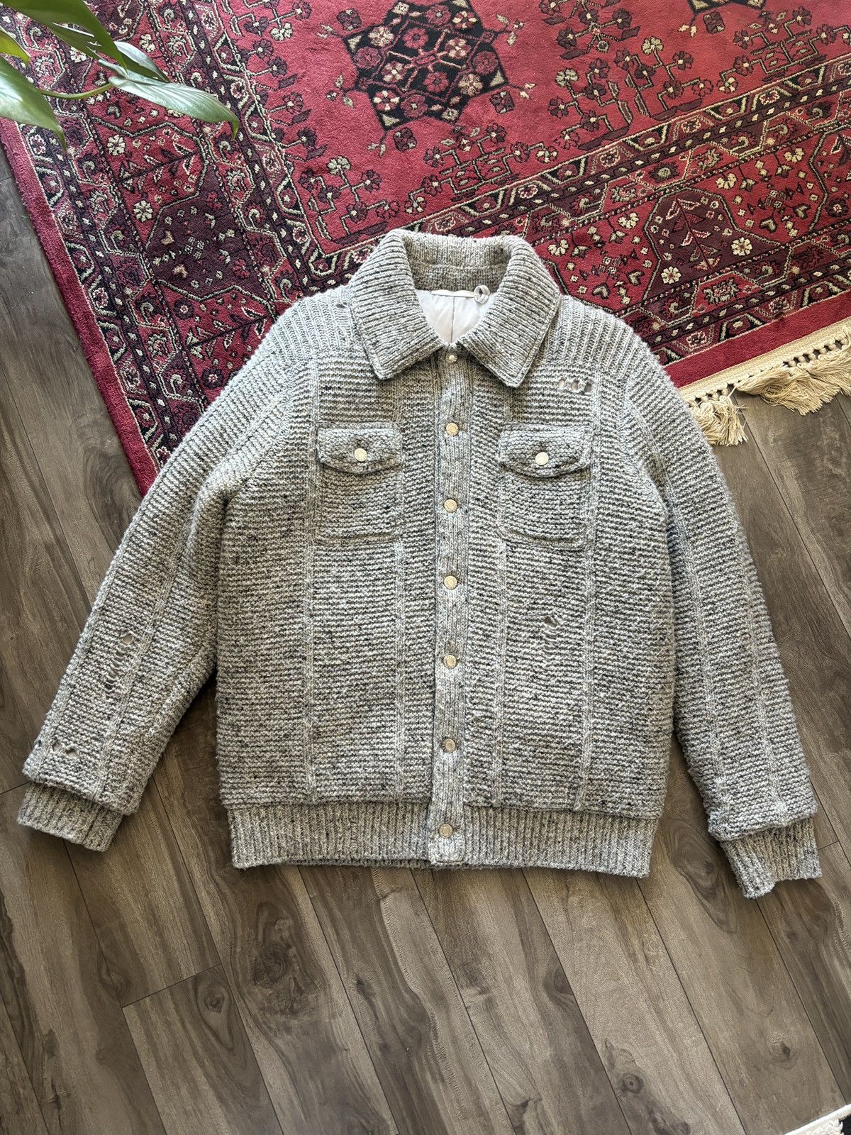 Helmut Lang Helmut Lang Knit Trucker Jacket Size US M / EU 48-50 / 2 - 1 Thumbnail