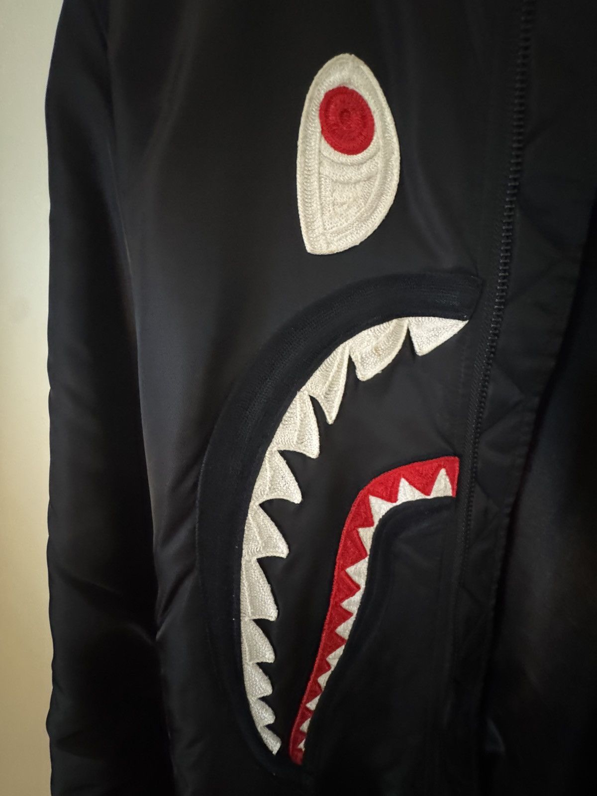 Bape Bape Shark MA-1 Bomber Jacket Black – Rare Size US L / EU 52-54 / 3 - 9 Thumbnail