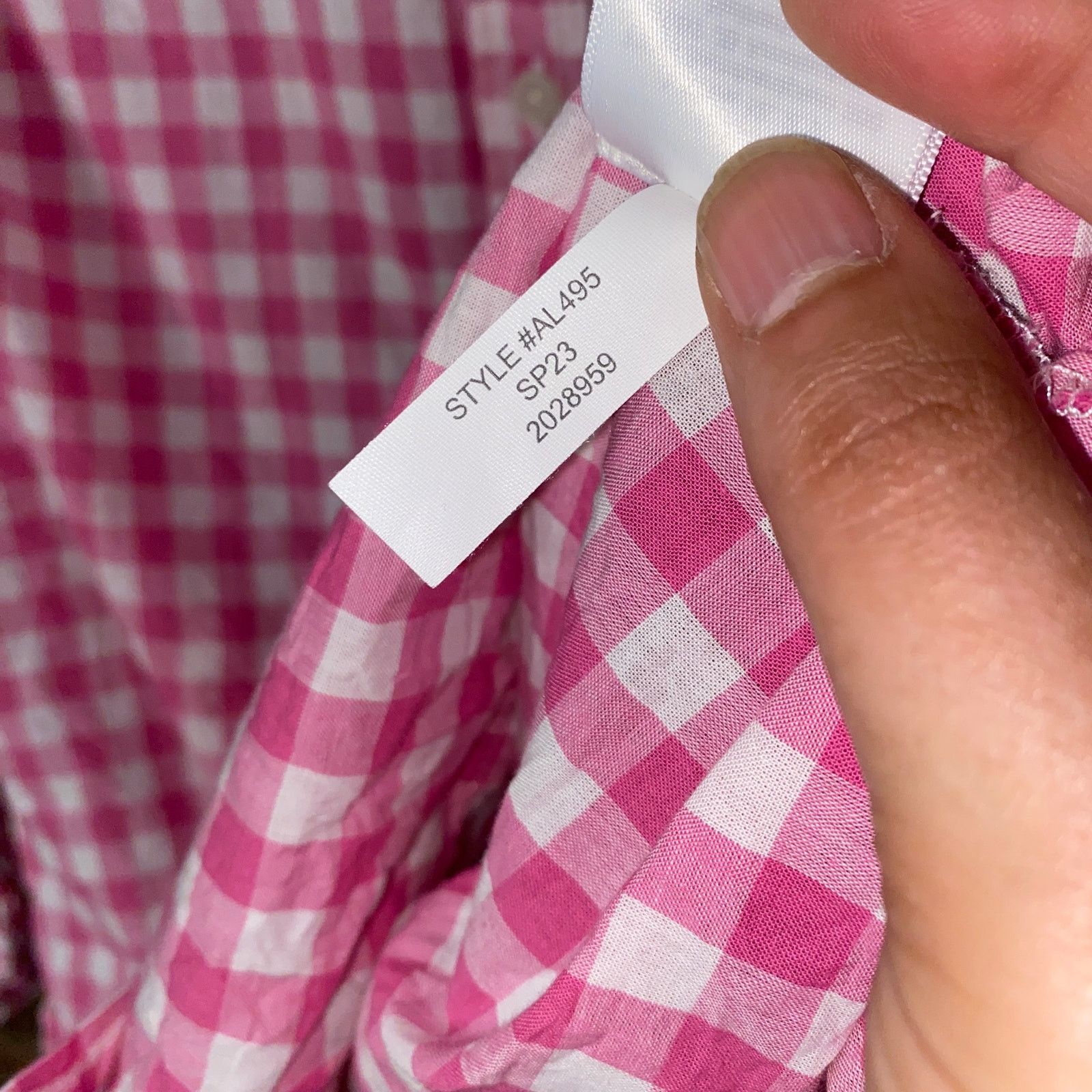 J.Crew J. Crew Pink Gingham Plaid Cotton Button Down Shirt Medium Size M / US 6-8 / IT 42-44 - 7 Thumbnail