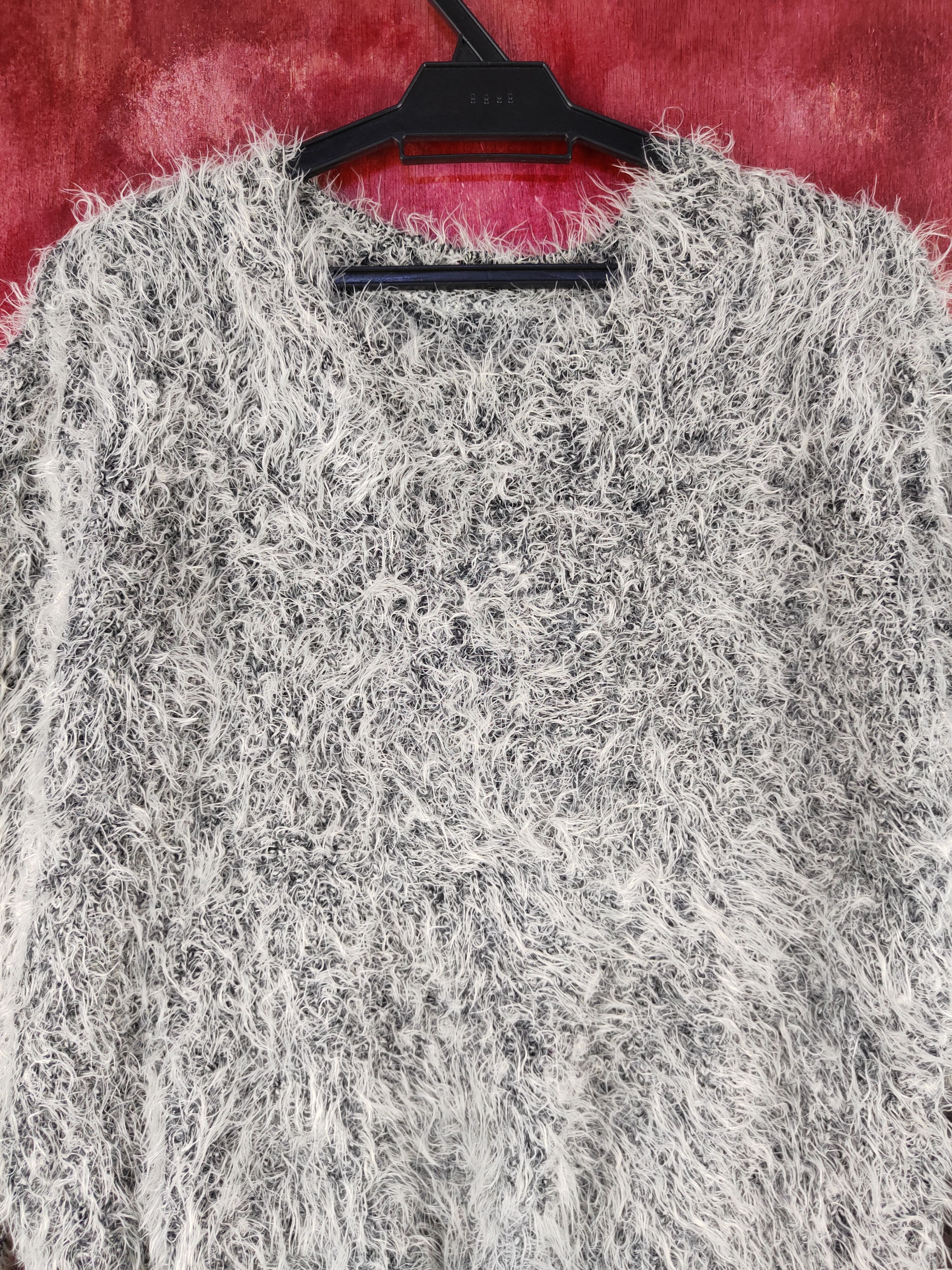 Aran Isles Knitwear × Japanese Brand Japanese Brand White Black Fur Mohair Knitwear #S2102 Size M / US 6-8 / IT 42-44 - 2 Thumbnail