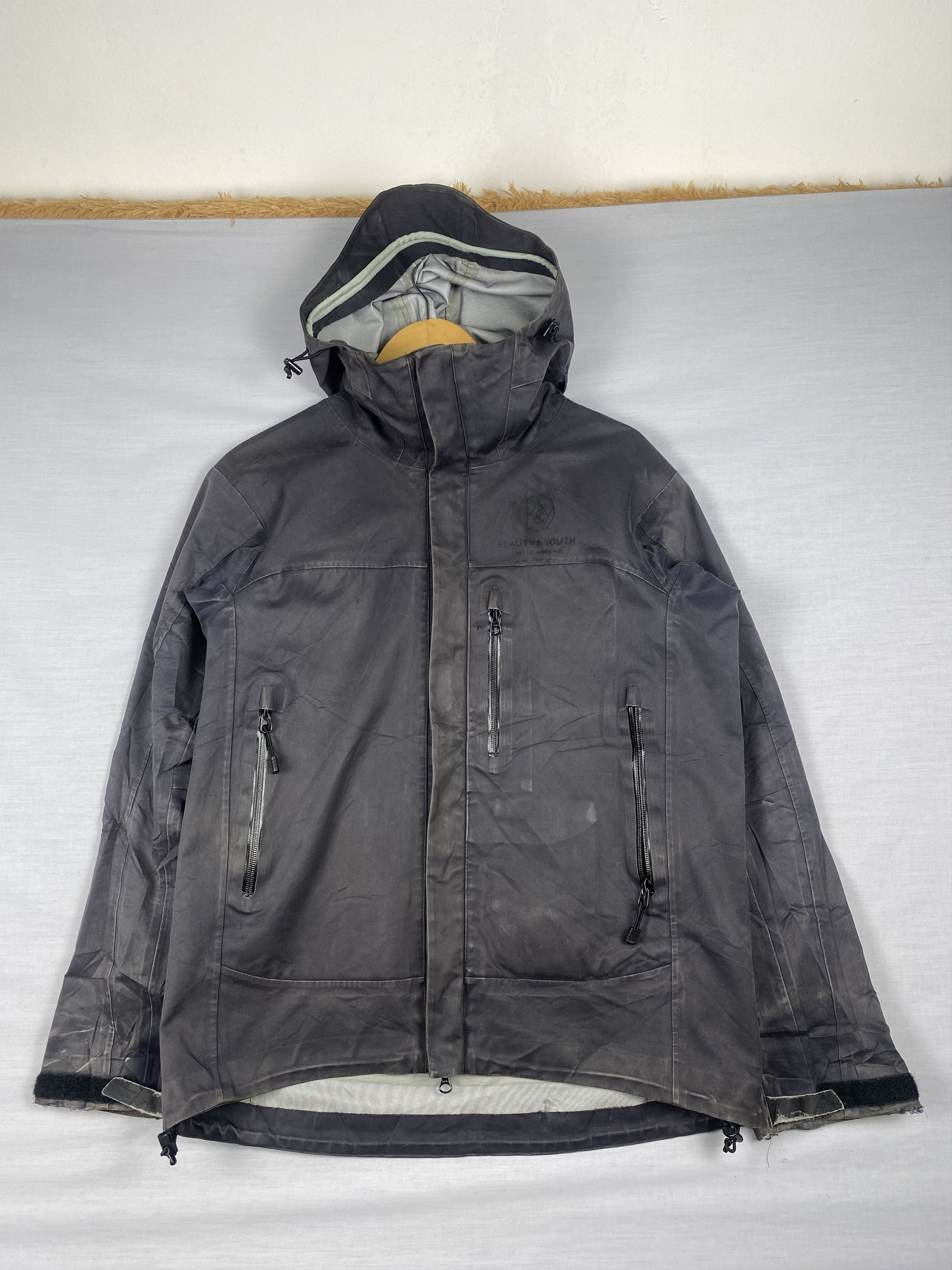 BEAUTY&YOUTH Vintage Beauty And Youth Hoodie Zip Up Waxed Canvas Jacket Size US L / EU 52-54 / 3 - 1 Thumbnail