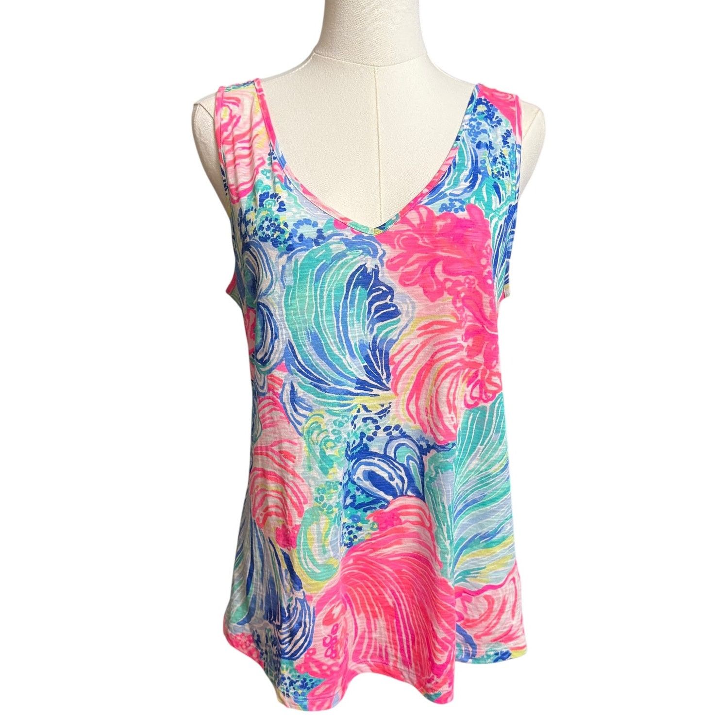 Lilly Pulitzer Lilly Pulitzer Gigi V-Neck Tank Top Sparkling Print Size S Size S / US 4 / IT 40 - 1 Thumbnail
