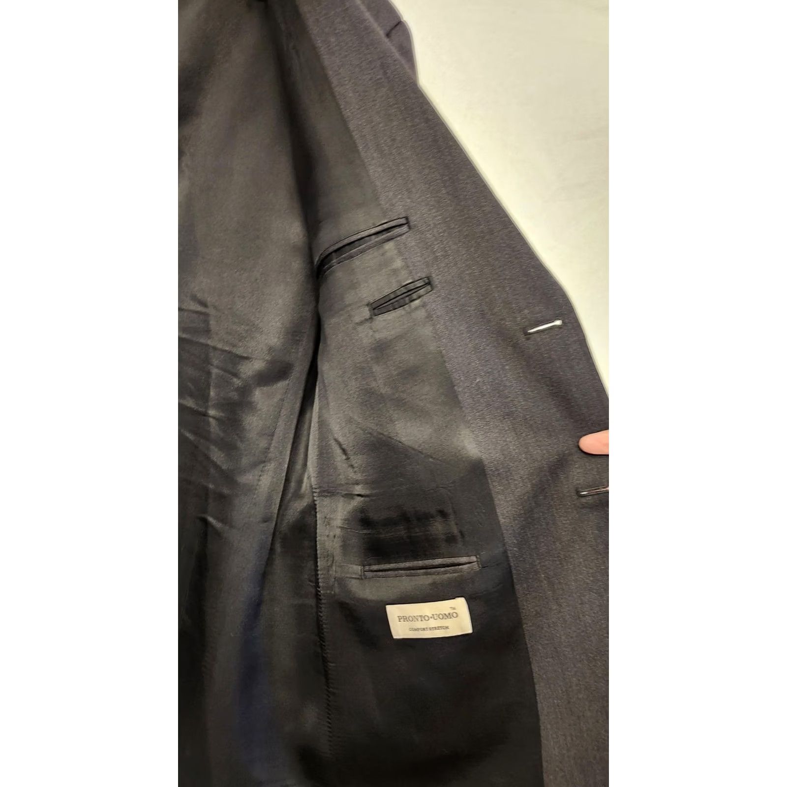 Pronto Uomo Pronto Uomo Blazer Mens 44R Gray 100% Wool Sport Coat Jacket Korea Business Size 44R - 7 Thumbnail