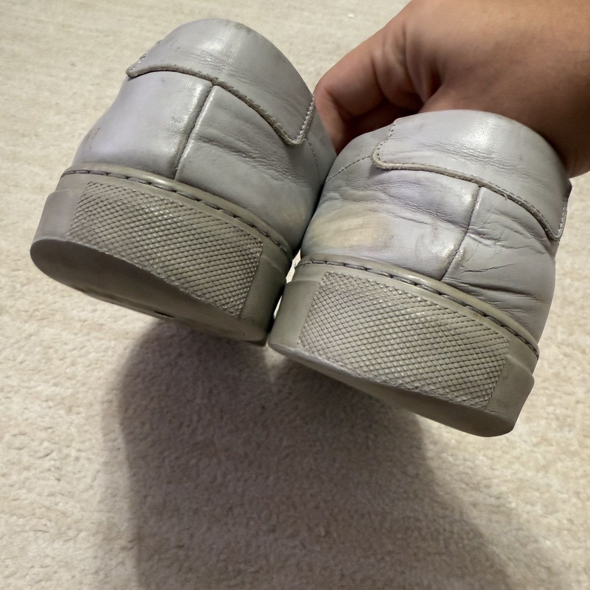 Common Projects Common Projects 1528 Achilles Low Top Grey Leather Sneakers Size US 12 / EU 45 - 11 Thumbnail