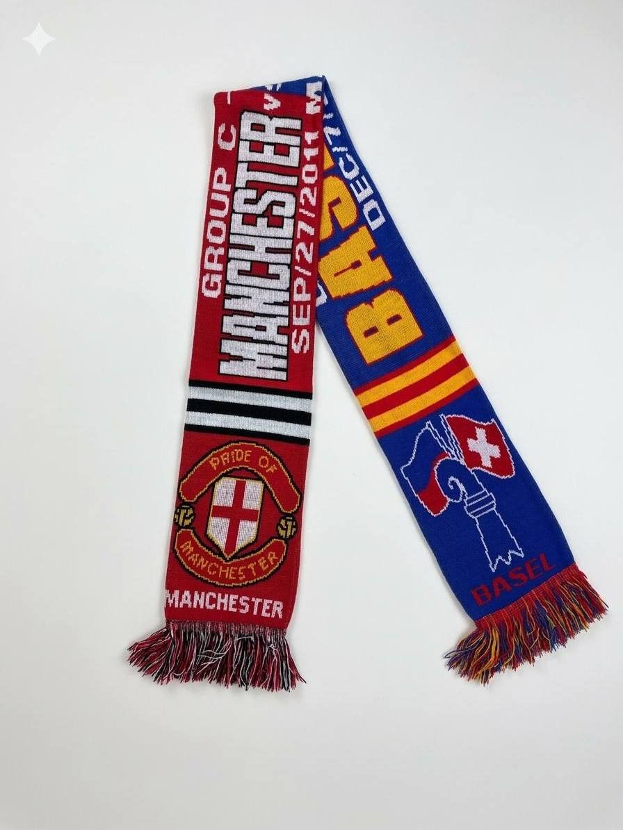 Vintage Man Utd vs FC Basel 2011/12 UCL Matchday Scarf 145x17cm Size ONE SIZE - 1 Thumbnail
