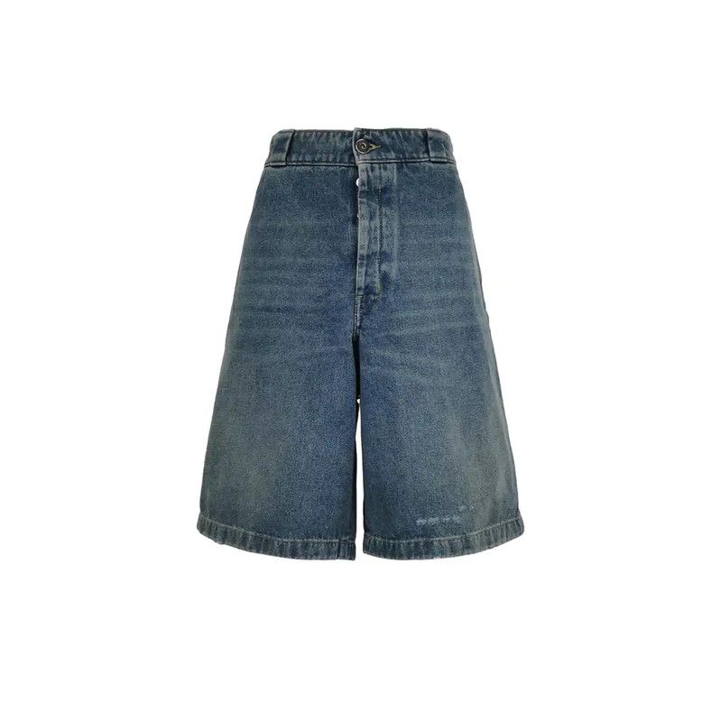 Prada Prada Blue Cotton Embroidered Logo Men's Shorts Size US 32 / EU 48 - 1 Thumbnail