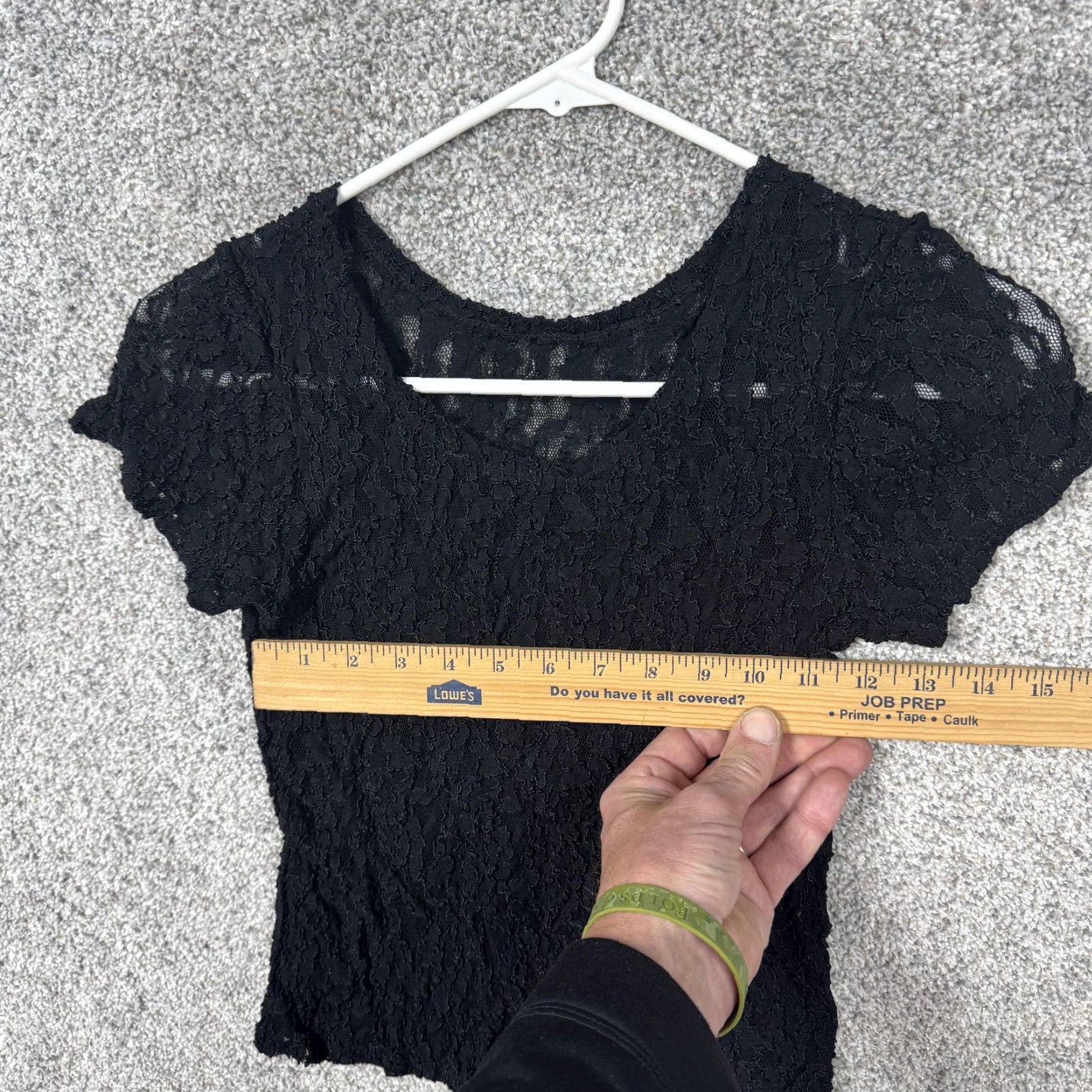 Vintage VINTAGE Nan Flower Blouse Short Sleeve Black Lace Top 90s Gothic Romantic Sheer M Womens Size M / US 6-8 / IT 42-44 - 3 Thumbnail