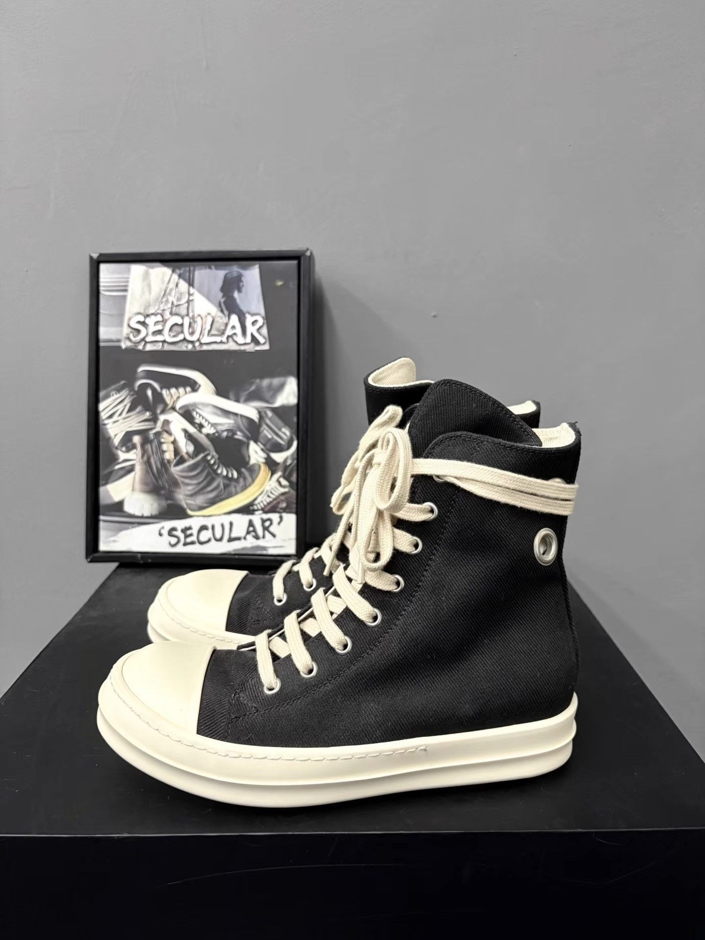 Rick Owens Rick Owens DRKSHDW 23SS Ring Ramones High Canvas K34 Size US 7 / EU 40 - 2 Thumbnail