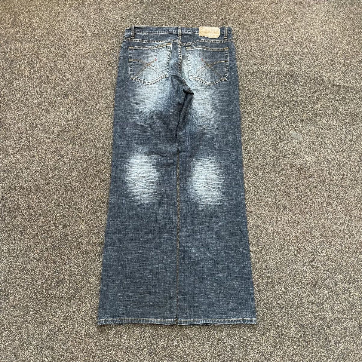 Vintage Vintage Y2K Faded Flared Denim Jeans 90s Baggy Wide Leg M Size 32" / US 10 / IT 46 - 2 Thumbnail