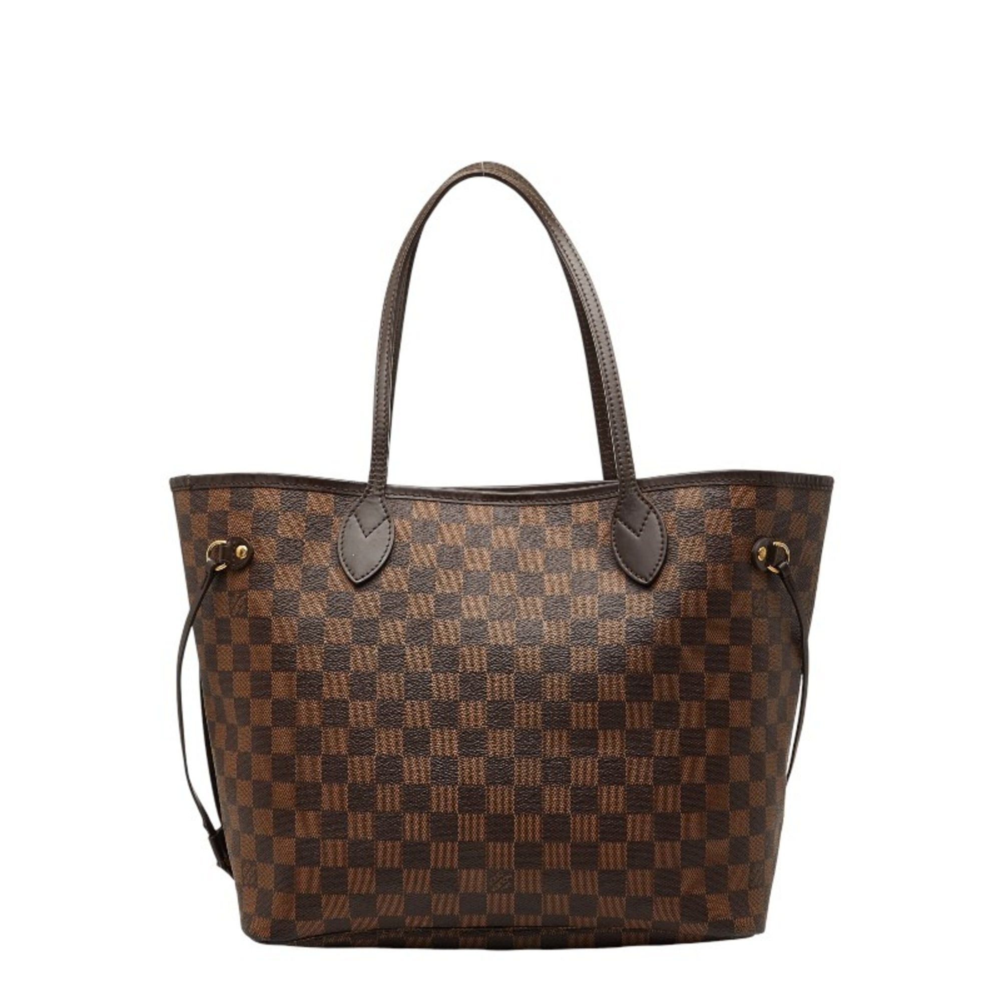 Louis Vuitton Damier Neverfull MM Tote Bag N51105 Brown Leather Women's LOUIS VUITTON