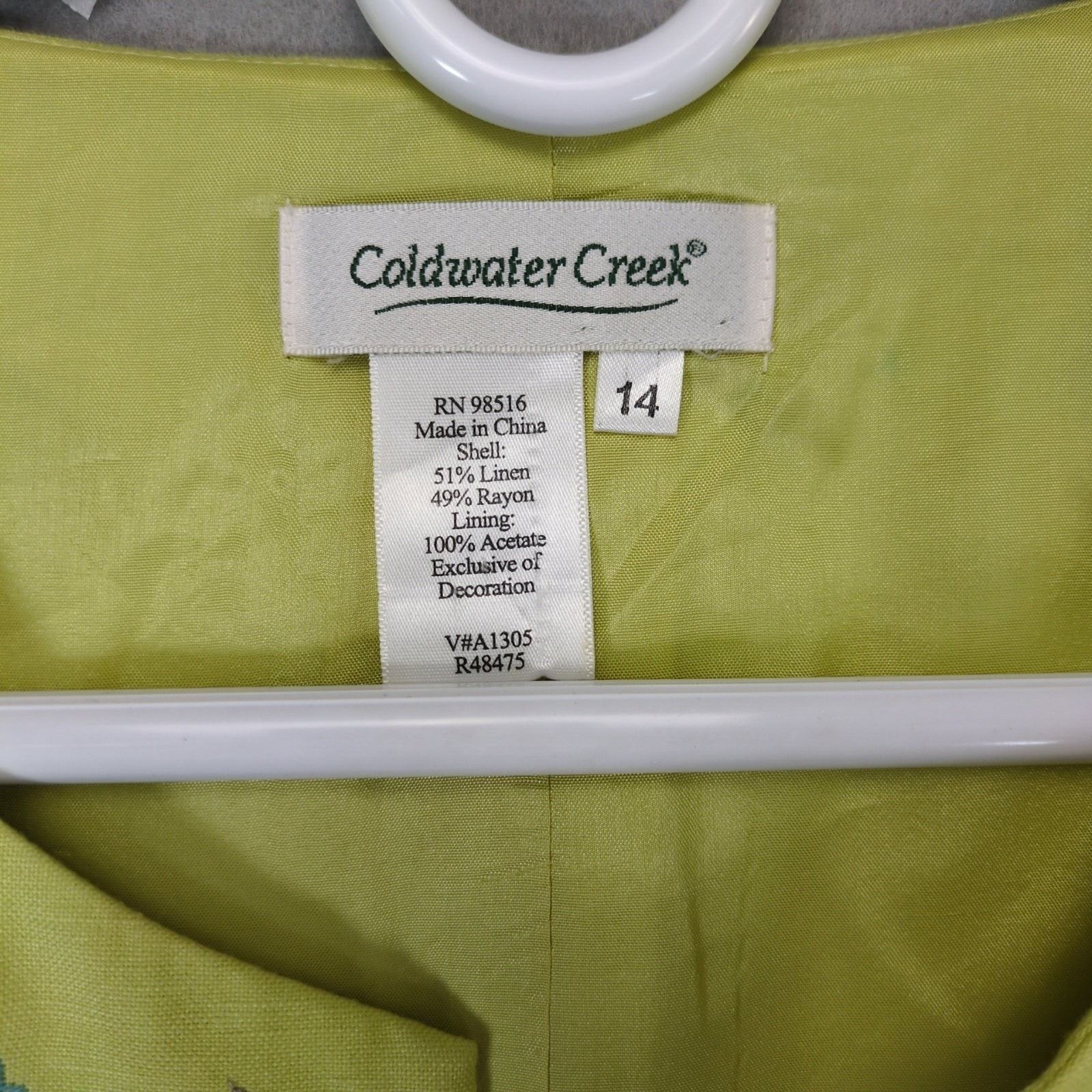 Coldwater Creek Coldwater Creek Women's 14 Linen Blend Open Blazer Jacket Size XL / US 12-14 / IT 48-50 - 2 Thumbnail