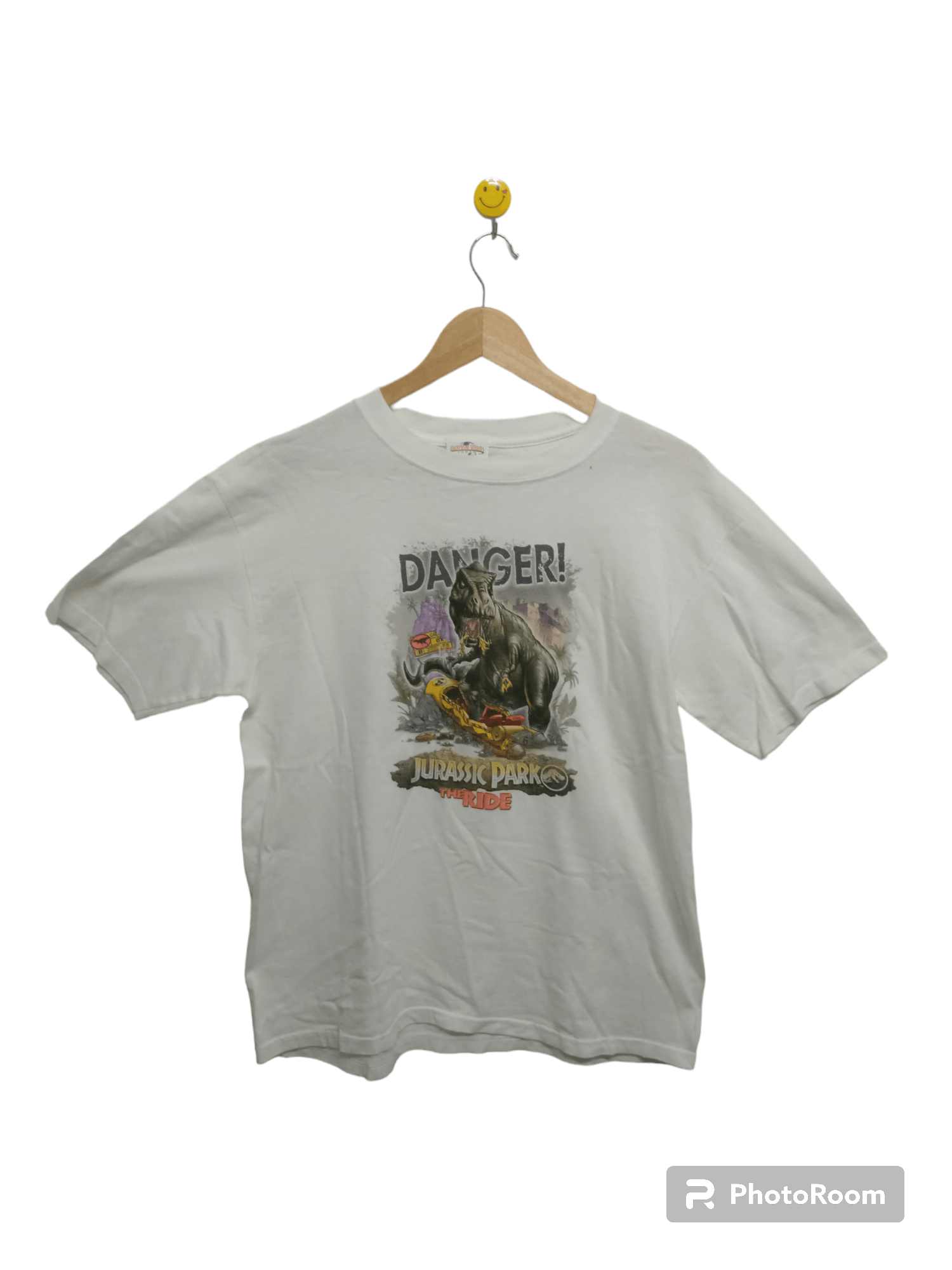 image of Movie x Universal Studios Vintage Jurassic Park Promo Shirt in White, Men's (Size Medium)