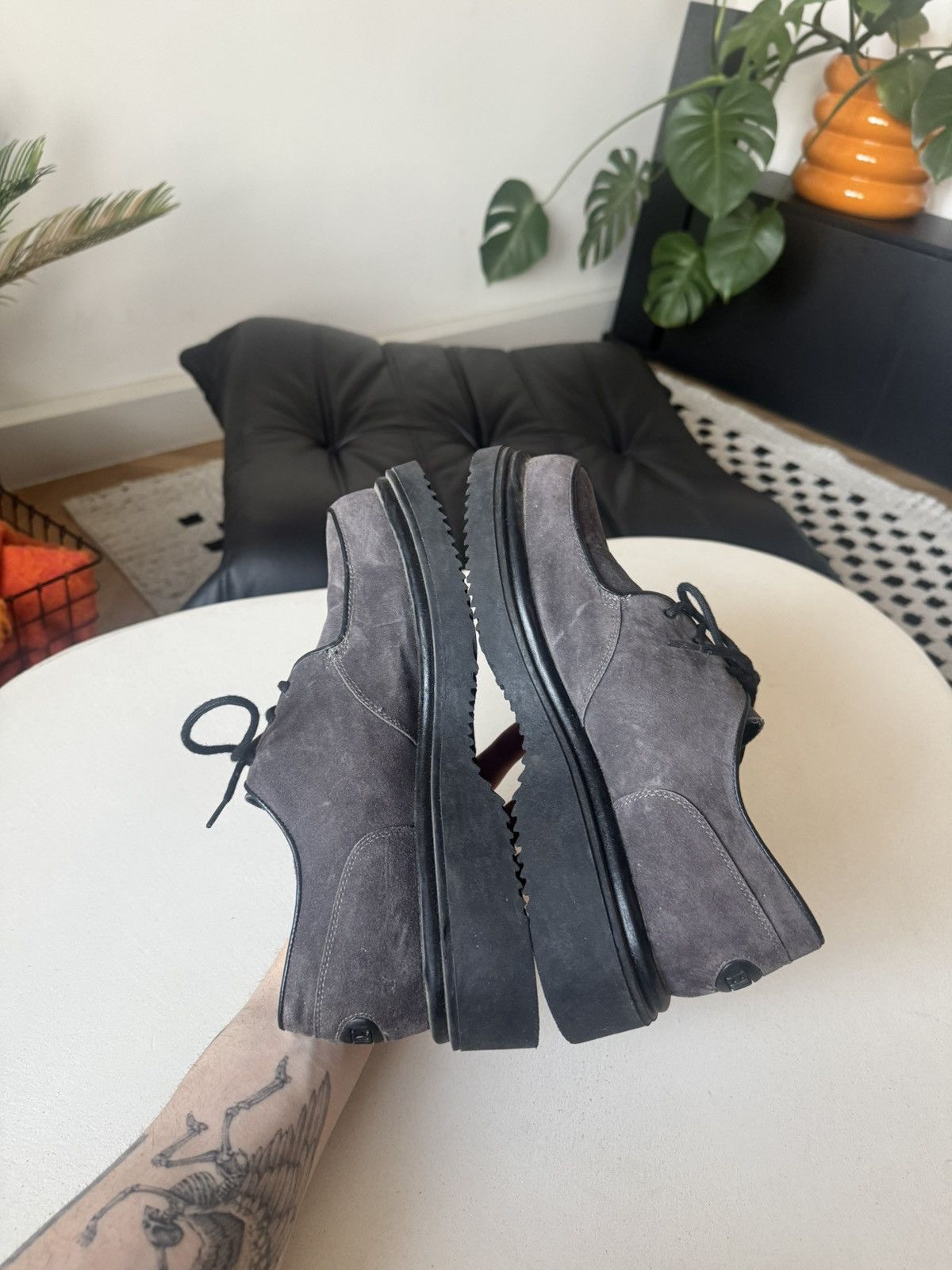 Leather Rare Vintage Avant Garde Platform Derby Leather Boots Suede Size US 8.5 / EU 41-42 - 4 Thumbnail