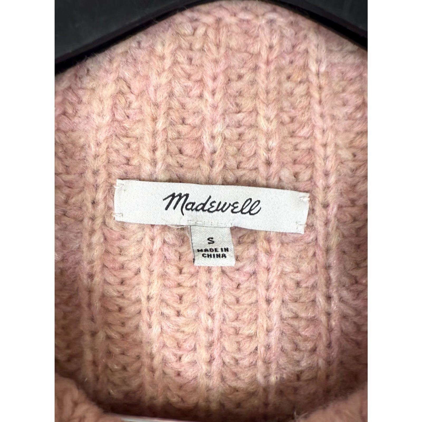 Madewell Madewell Pullover Sweater Womens S Pink Wool Blend Mock Neck Chunky-Knit Long Sleeve Womens Size S / US 4 / IT 40 - 5 Thumbnail