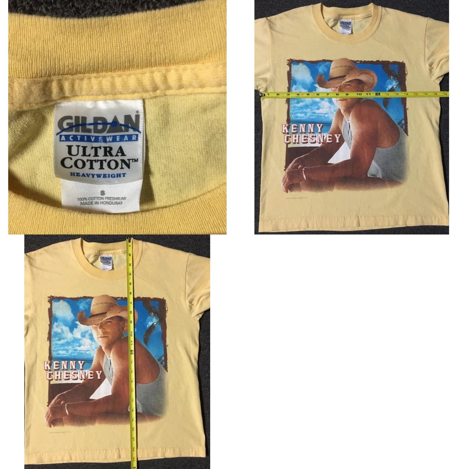 Vintage VINTAGE Kenny Chesney Faded Tour Shirt XS Concert Cowboy Rock Grunge 90s Y2K Mens T-Shirt Yellow Limited Studies Size US XS / EU 42 / 0 - 8 Thumbnail