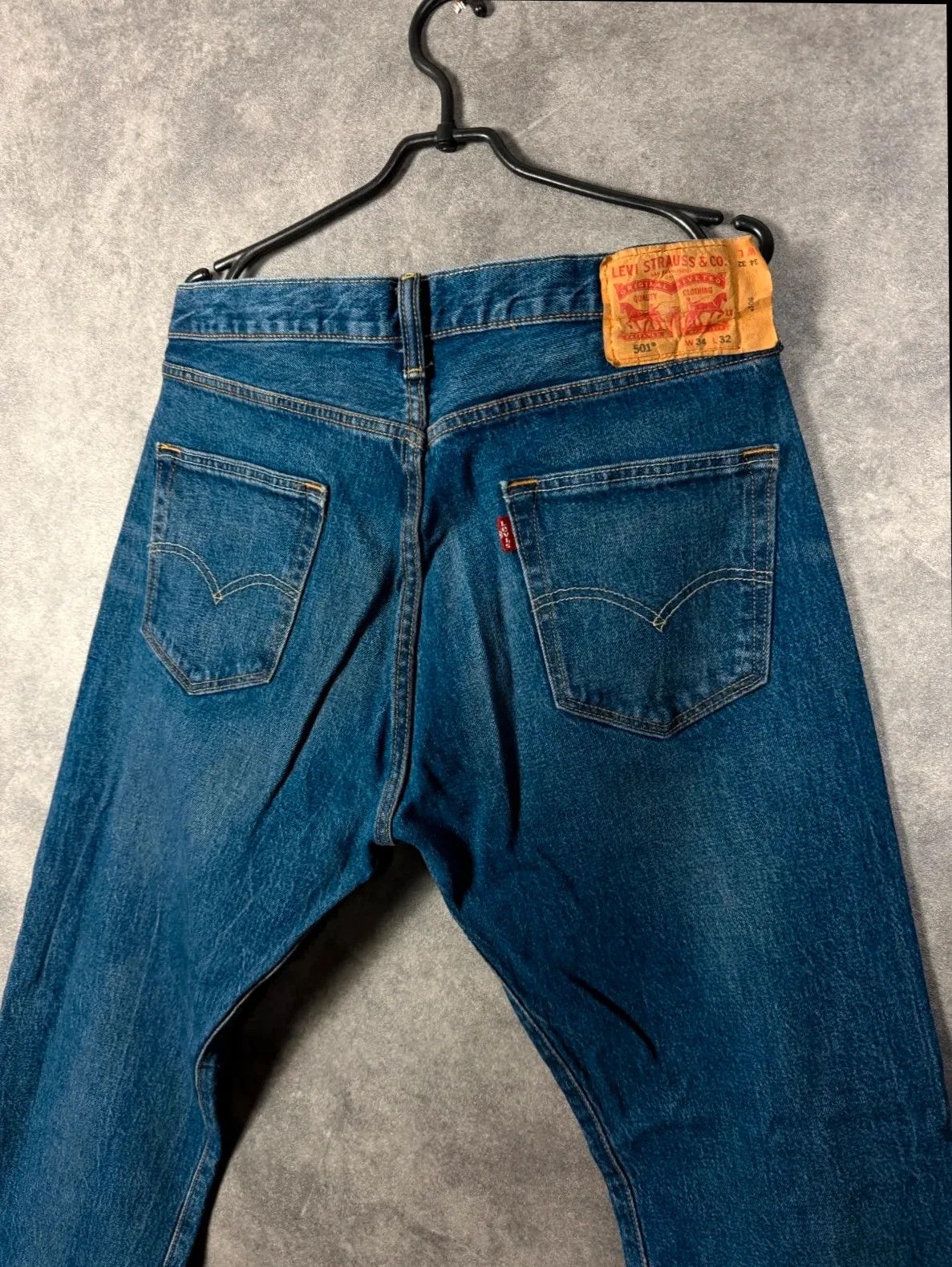 Levi's Levi Strauss 501 Jeans klassisch dunkelblau Denim Vintage Size US 34 / EU 50 - 2 Thumbnail