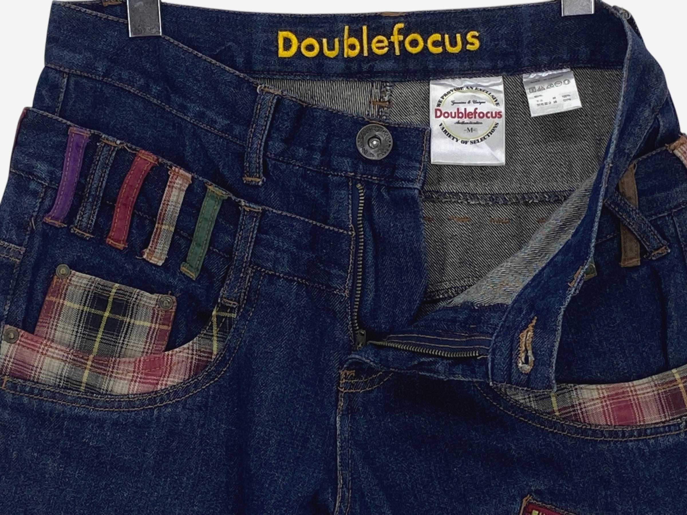 Japanese Brand Double Focus Double Waist Light Wash Denim Size US 31 - 8 Thumbnail