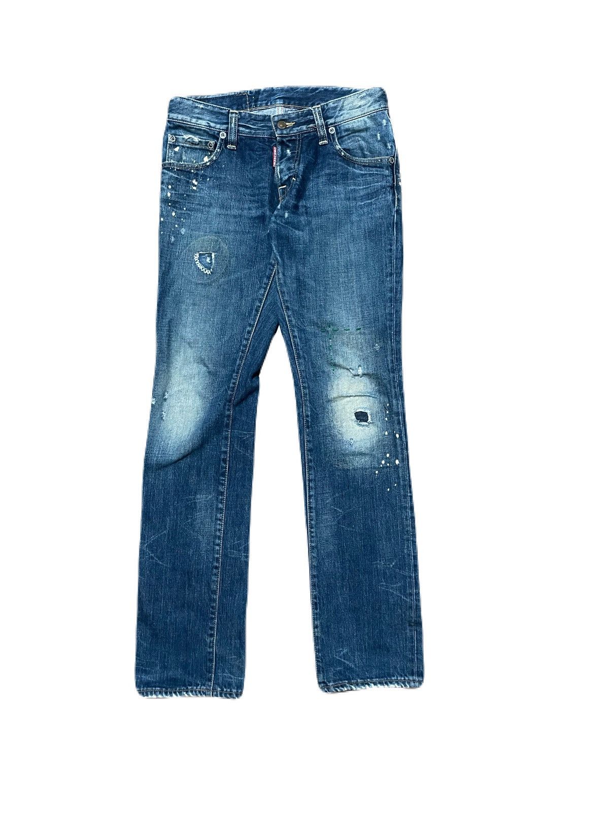 関税送料込♪DSQUARED2/Cropped Tiger Embroidered Jeans Dsquared2 Jeans Tiger-Embroidery Run Dan Sold Out S71lb0746