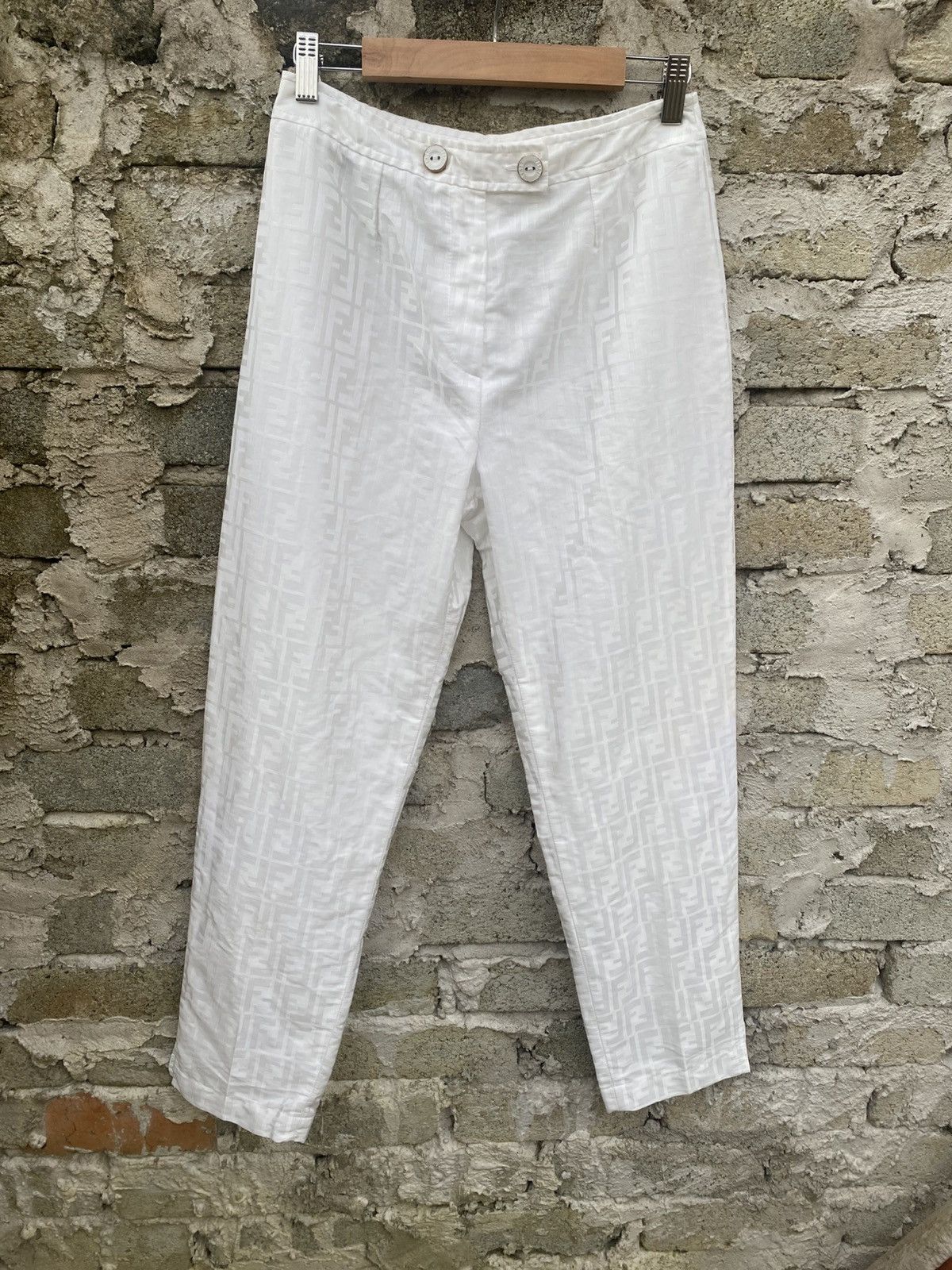 Fendi Ivory Wool Blend Pant | Grailed