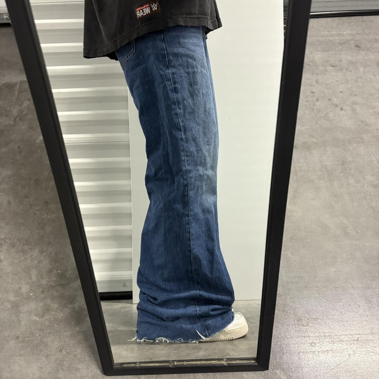 Vintage Crazy Vintage Y2K/2000s Super Baggy WideLeg Dark Blue Wash Denim Jeans! Size US 32 / EU 48 - 2 Thumbnail