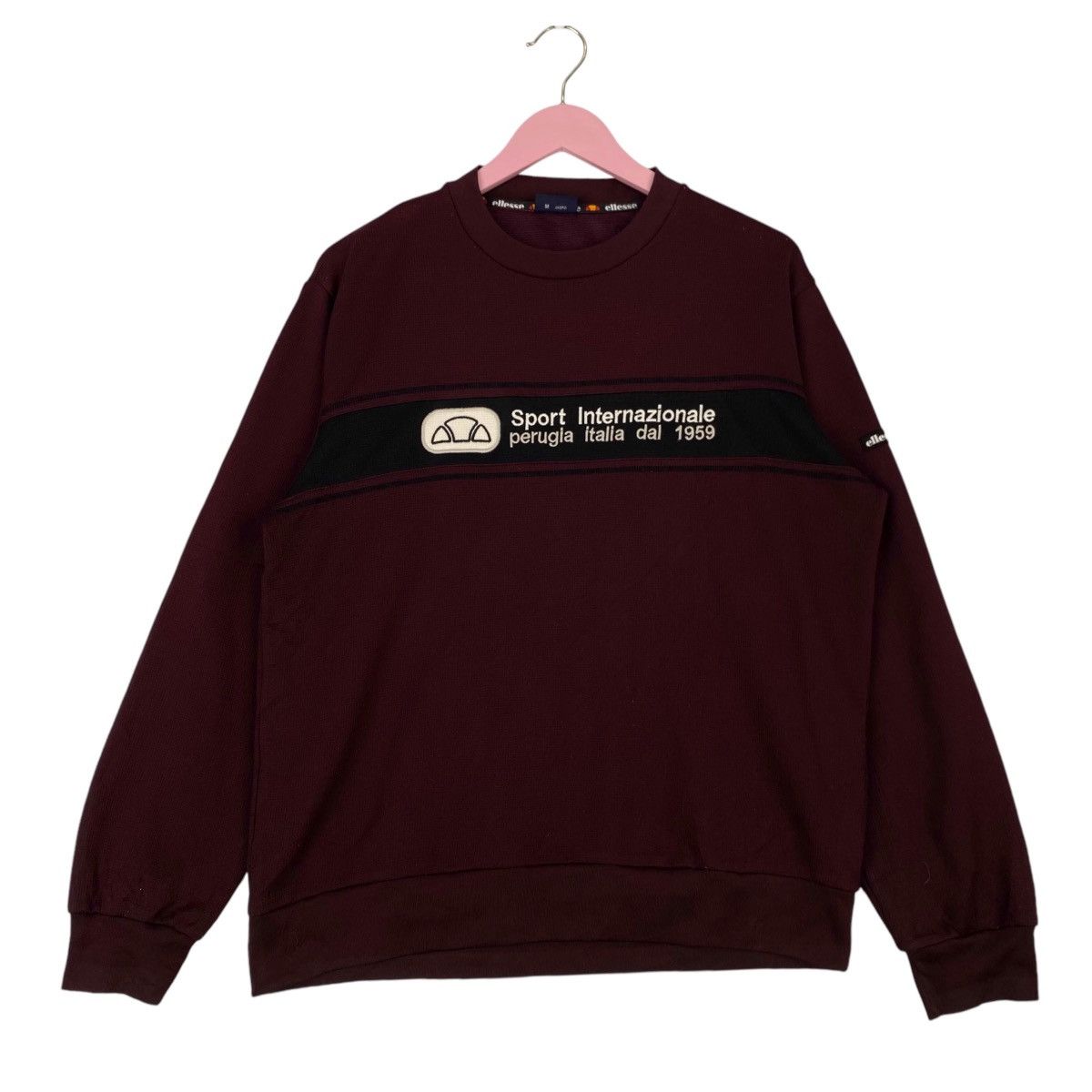 Ellesse × Vintage Vintage Ellesse Embroidered Red Brown Crewneck Sweatshirt Size US M / EU 48-50 / 2 - 1 Thumbnail