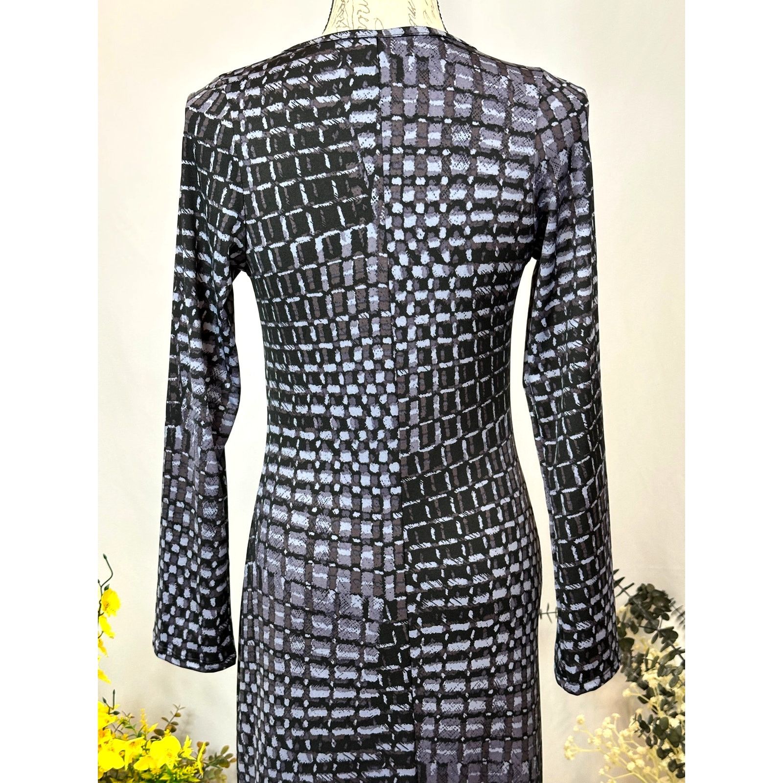Other 24seven Comfort Side Slit Geometric Maxi Dress Blue Multi M Size M / US 6-8 / IT 42-44 - 7 Thumbnail