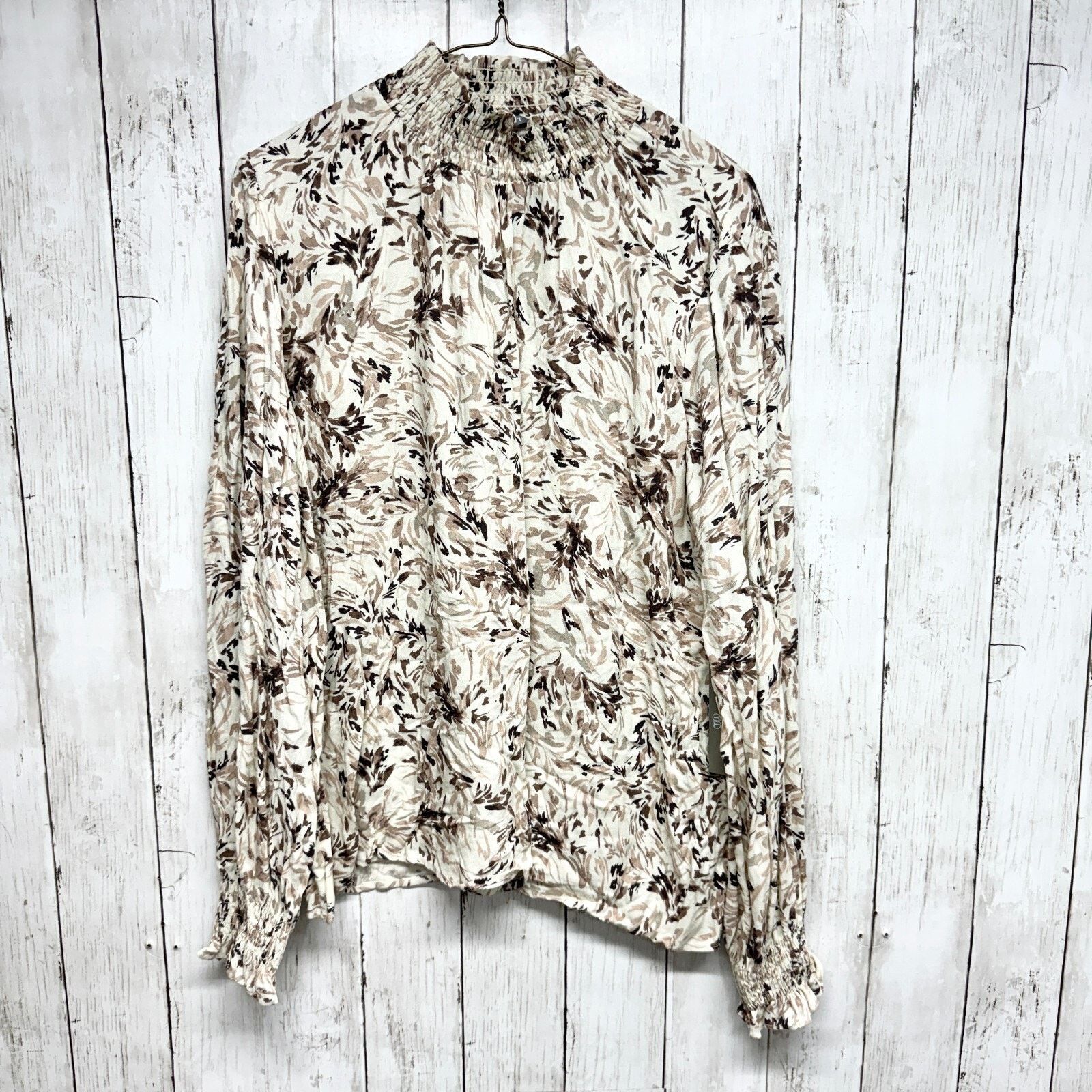 TART Collections Tart Collection Blouse Sz Large Mock Neck Long Sleeve Floral Size L / US 10 / IT 46 - 1 Thumbnail